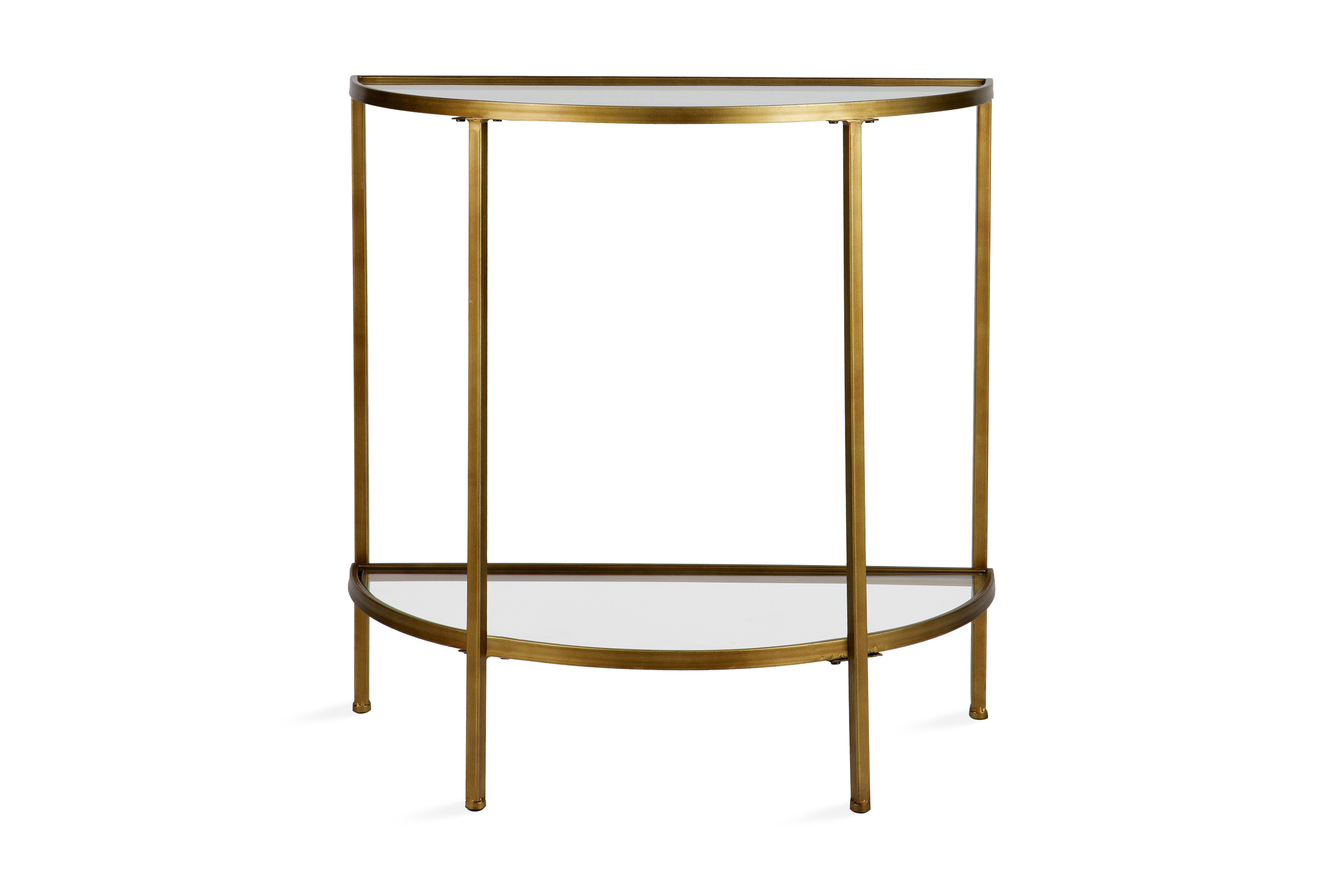 avlastningsbord asenath 75,5 cm halvcirkel - antik mässing