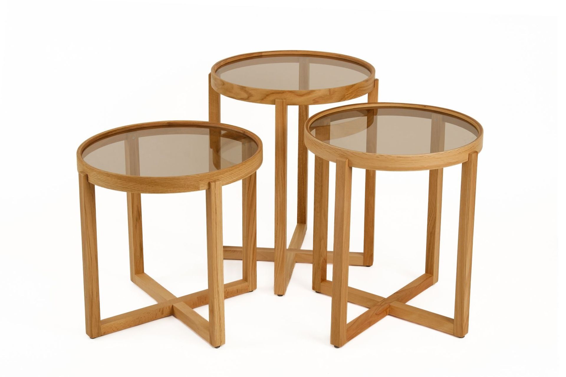 Babilas Satsbord (3 delar) 45x55x45 cm - Transparent ek