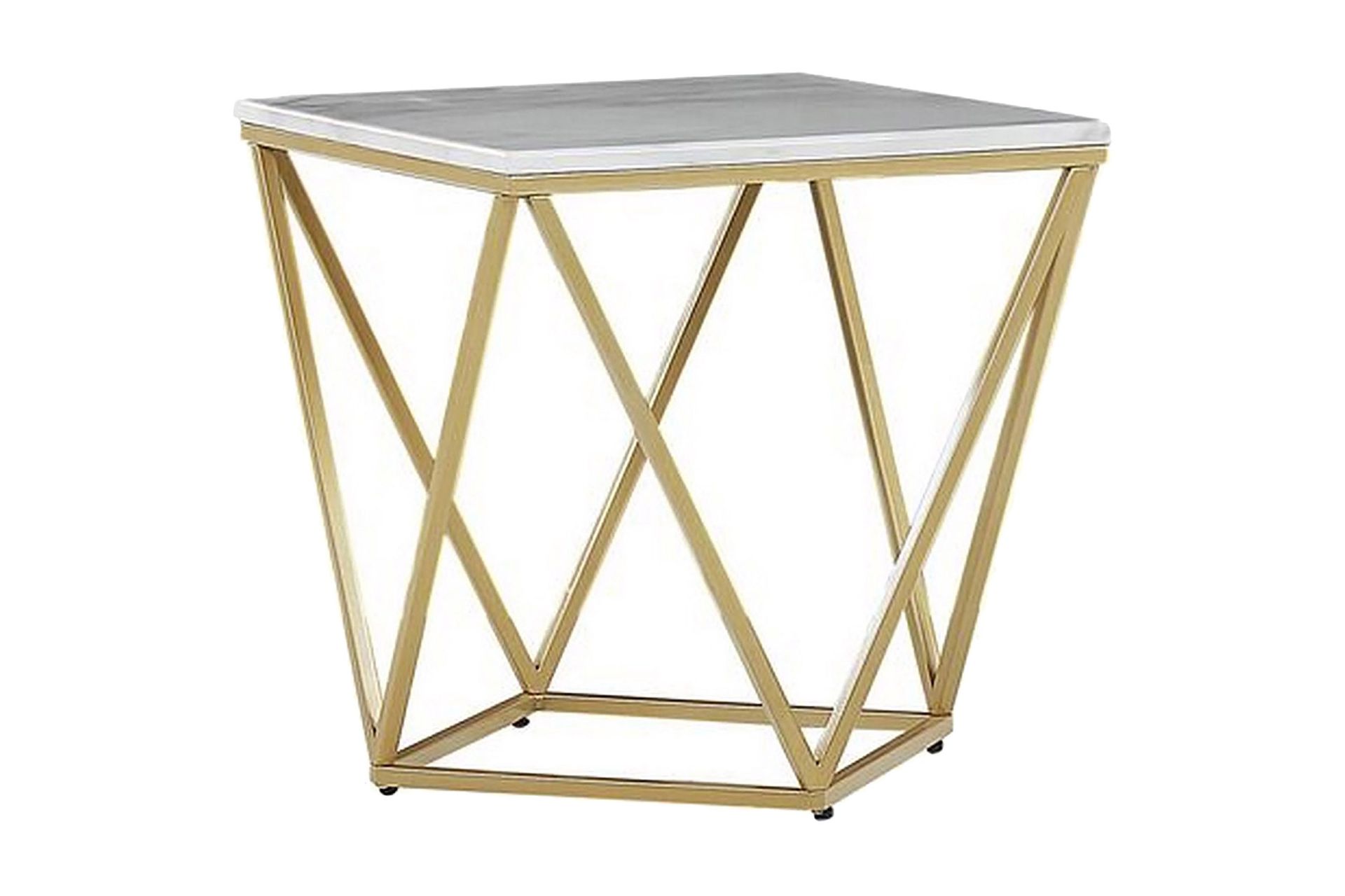 Charmlee Sidobord 50 cm - Vit/Guld