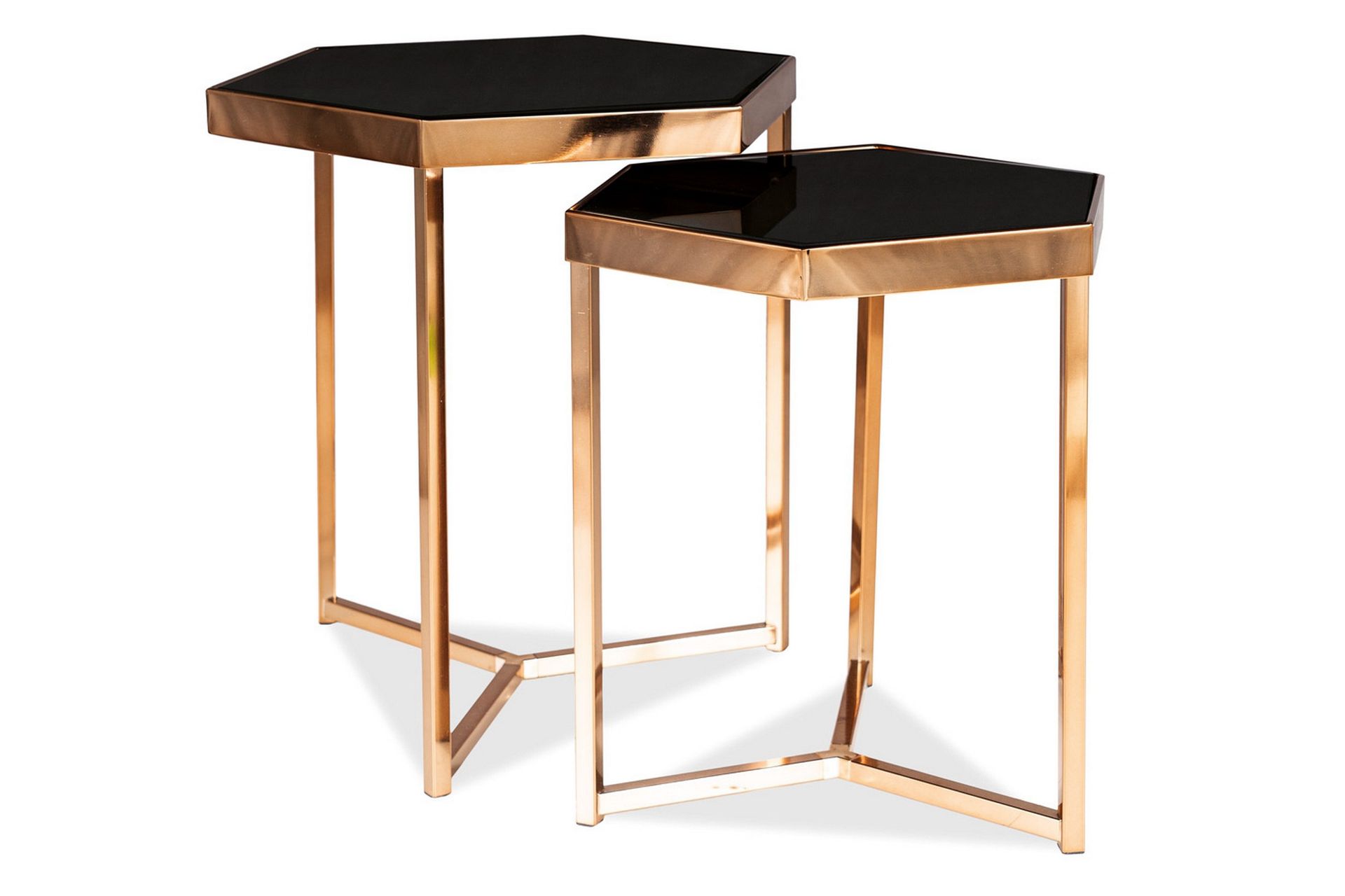 milose satsbord 48 cm hexagon - glas/guld