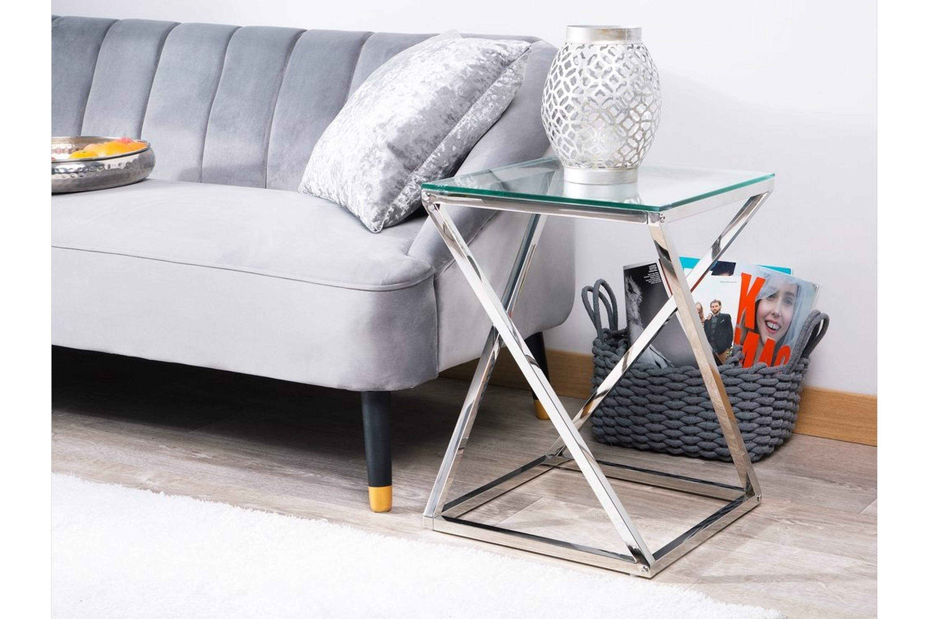 Sidobord Beverly 40 cm Silver