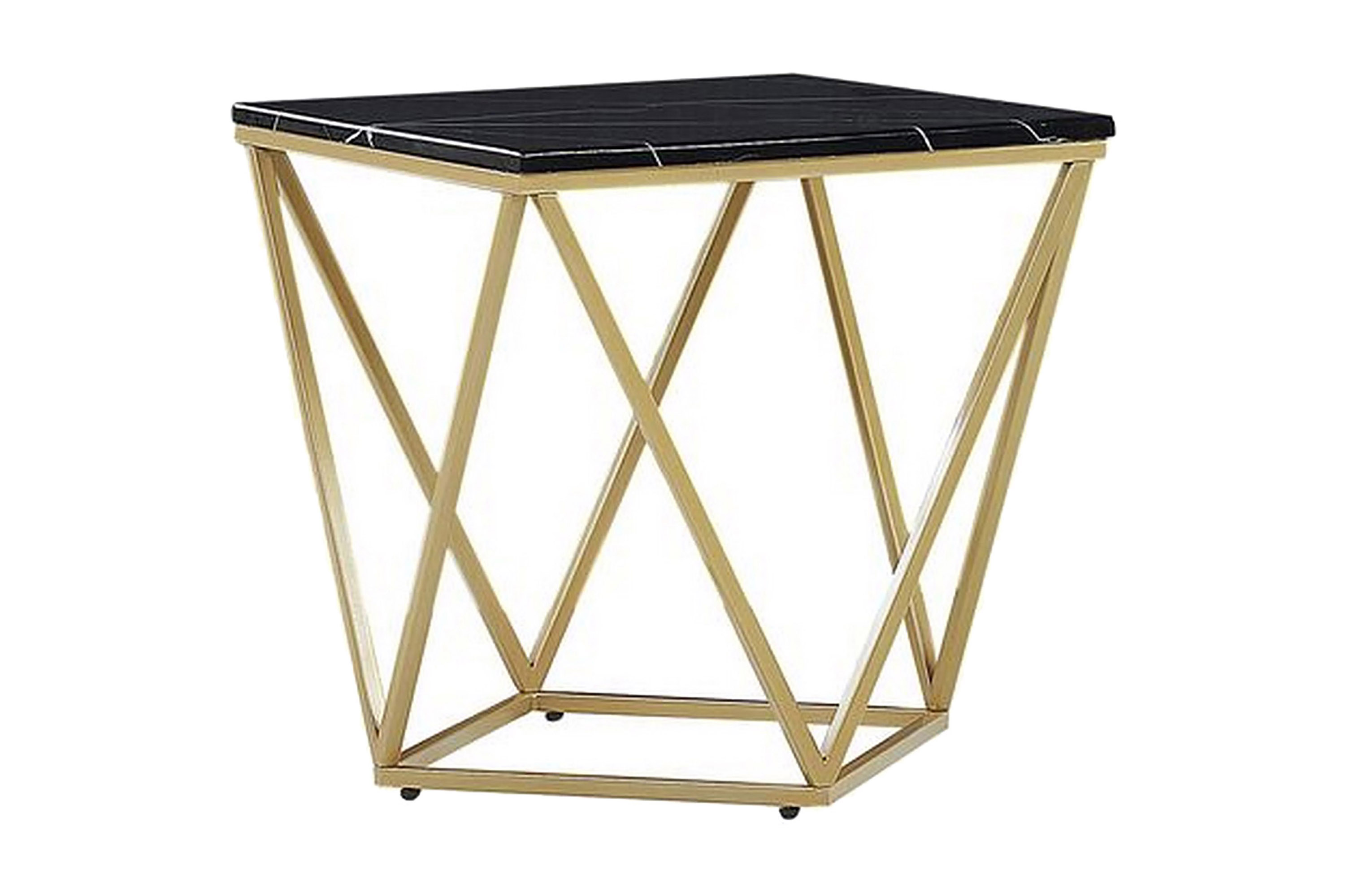 Sidobord Losleones 50 cm Svart/Guld