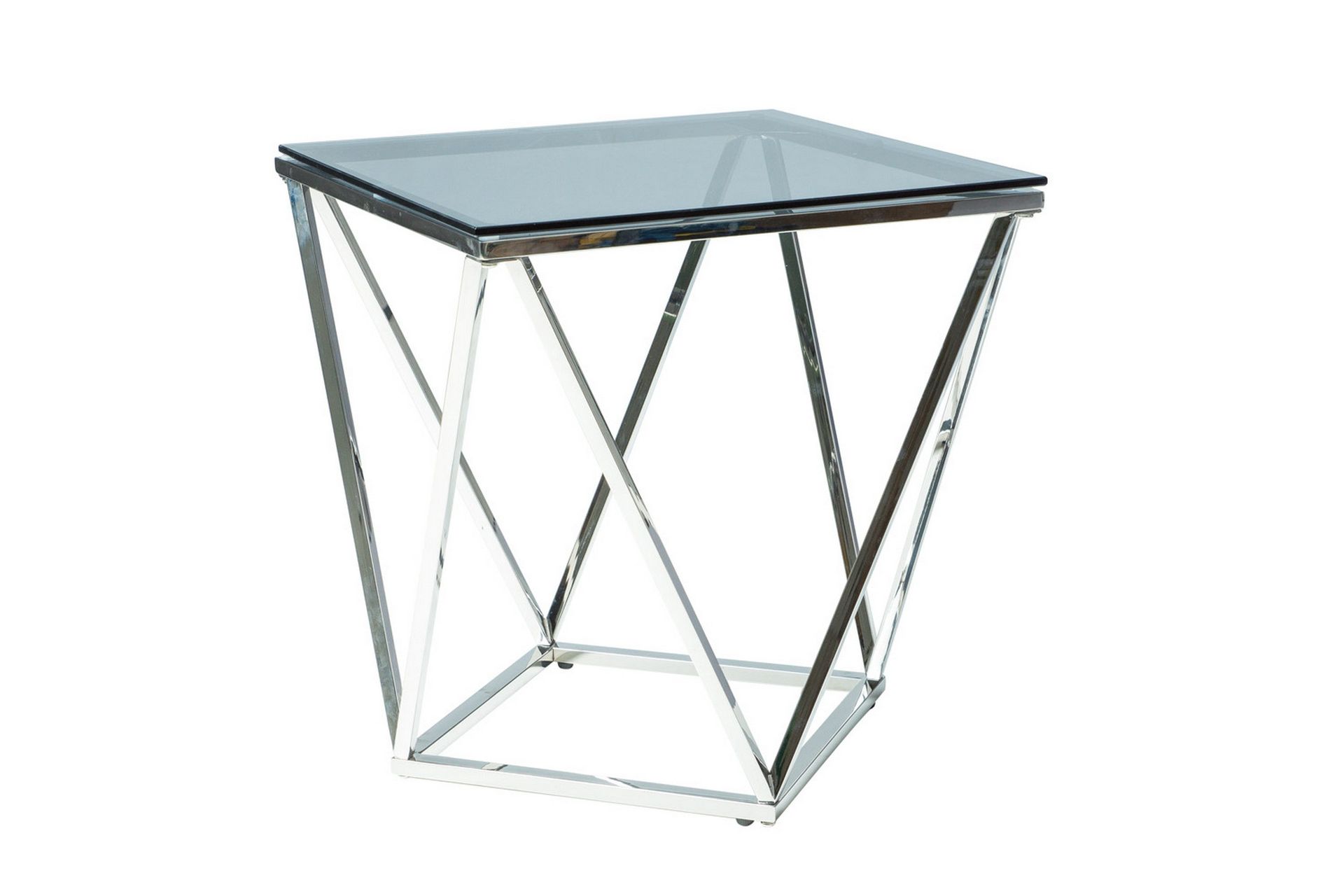 Silvero Sidobord 50 cm - Glas/Silver