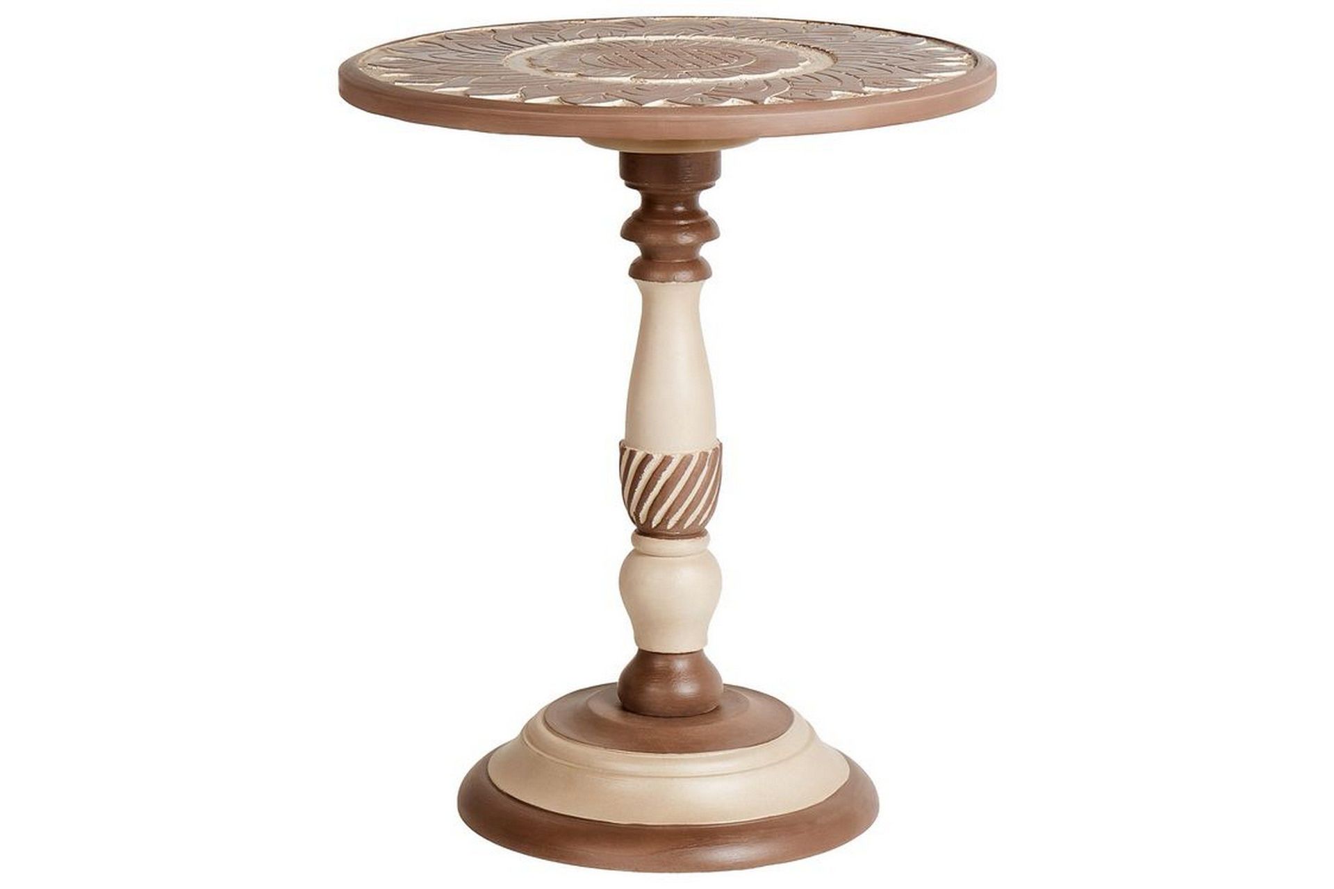 Derren Sidobord 45 cm - Mörkt trä/Beige