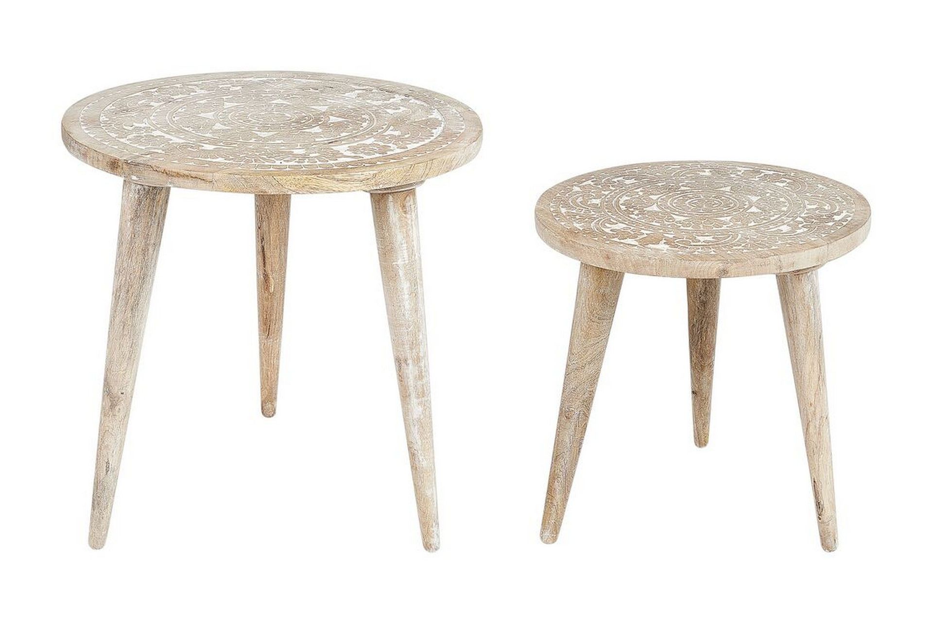 Filbert Satsbord 45 cm - Ljust tr&auml;/Vit