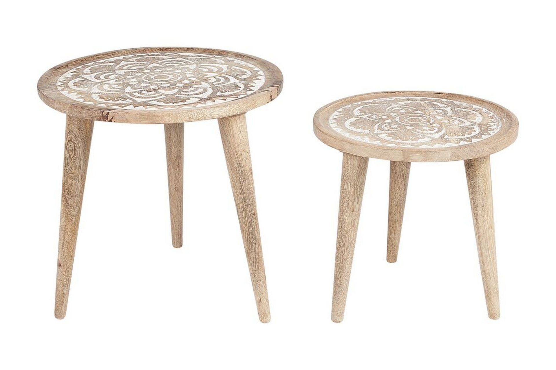 fiorenzo satsbord 45 cm - ljust trä/vit