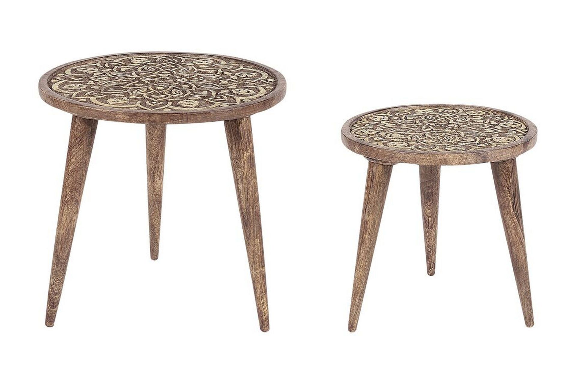 Freida Satsbord 45 cm - M&ouml;rkt tr&auml;/Guld