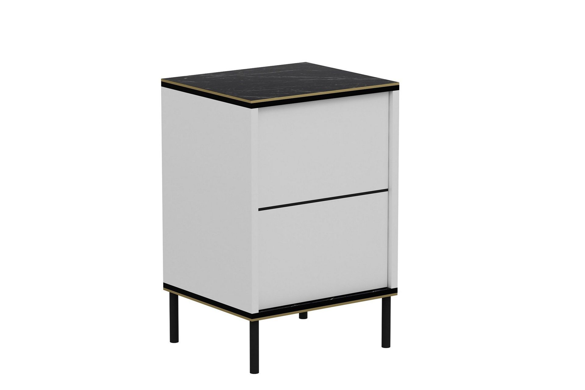 Imaj S&auml;ngbord 40 cm - Vit/Svart/Guld