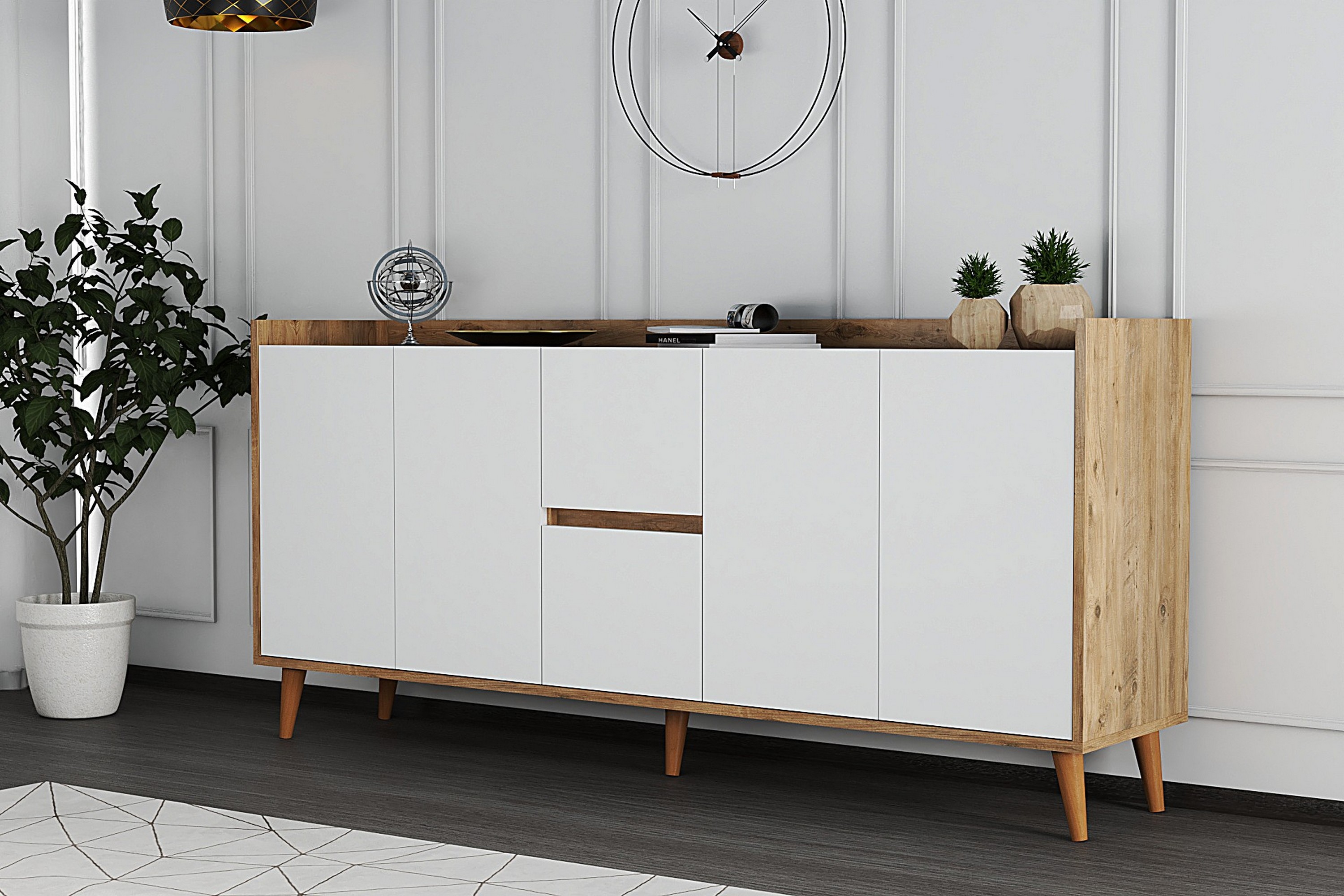 Konsollbord Anite 180 cm Brun/Vit