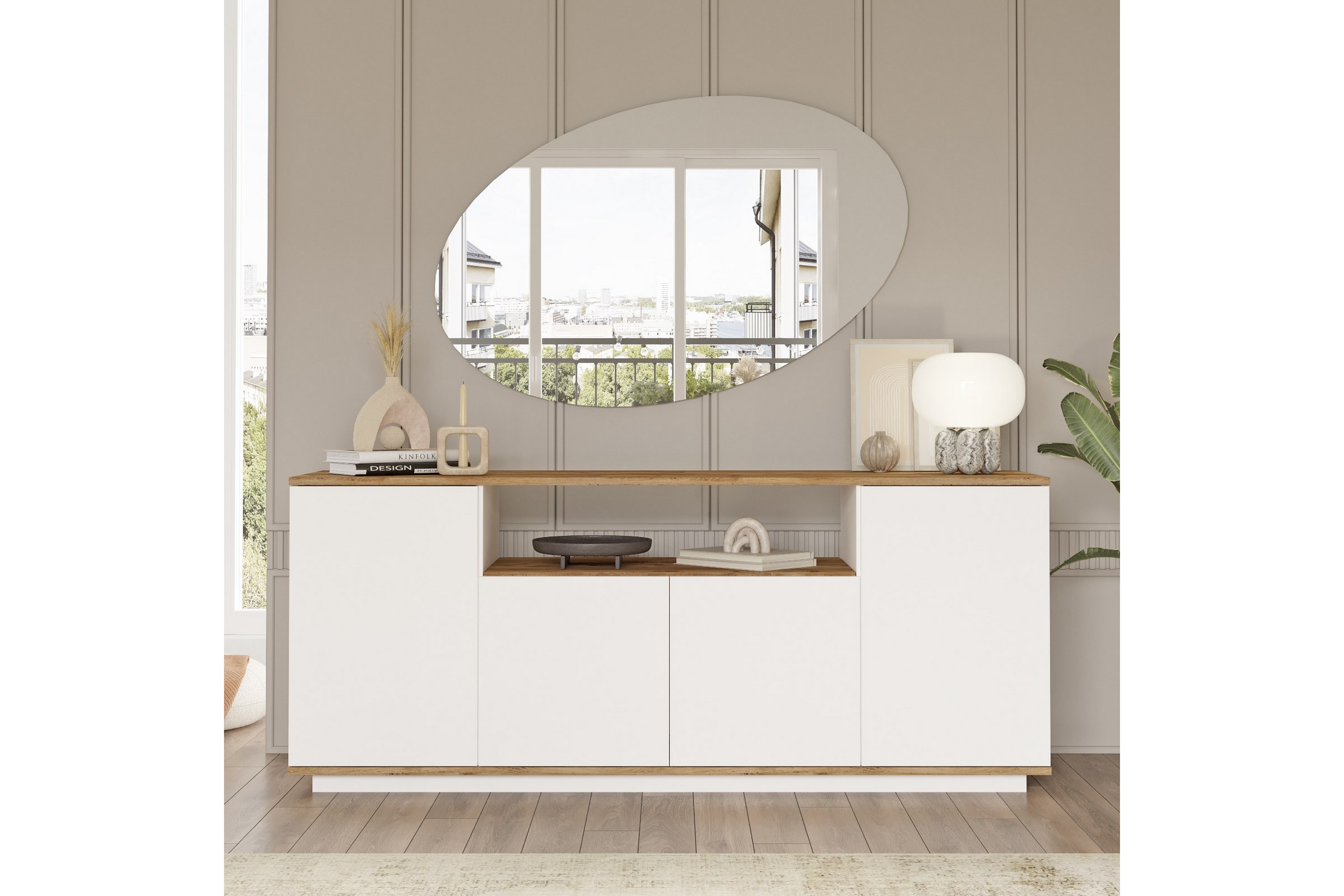 Konsollbord Calrin 180 cm Brun/Vit
