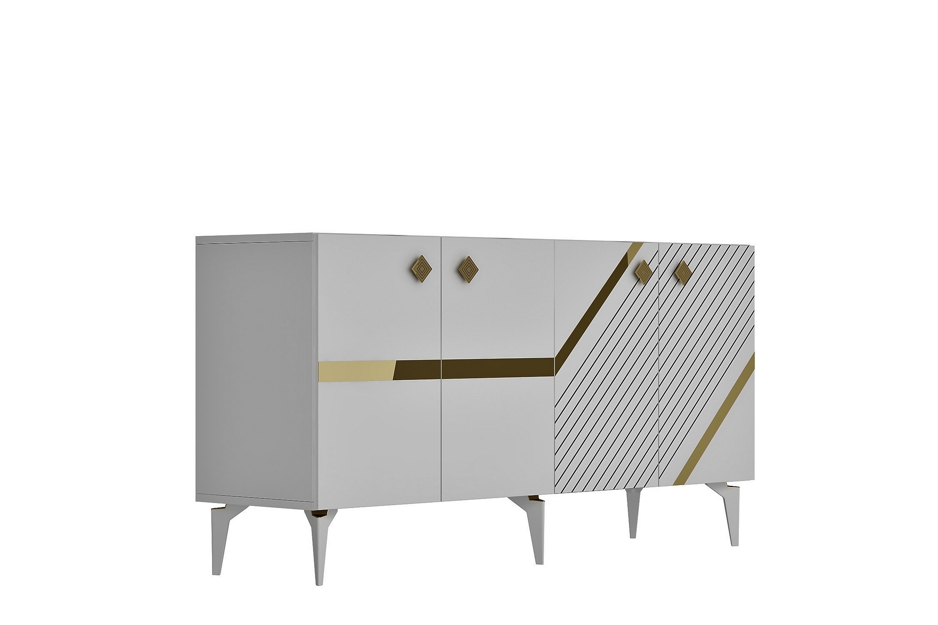 Konsollbord Iris 150 cm Vit/Guld