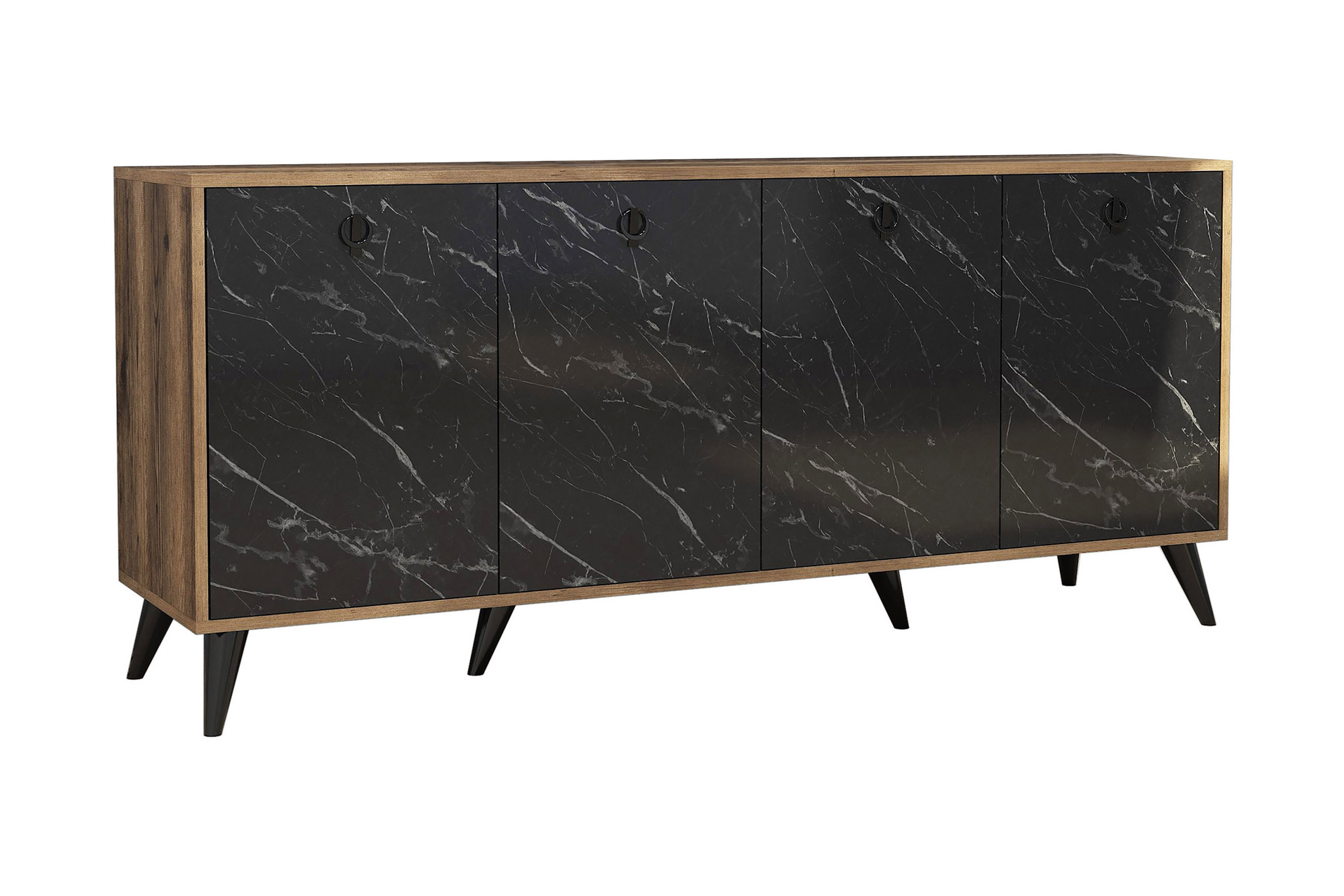 Konsollbord Mastara 180 cm Mörkbrun/Svart/Natur