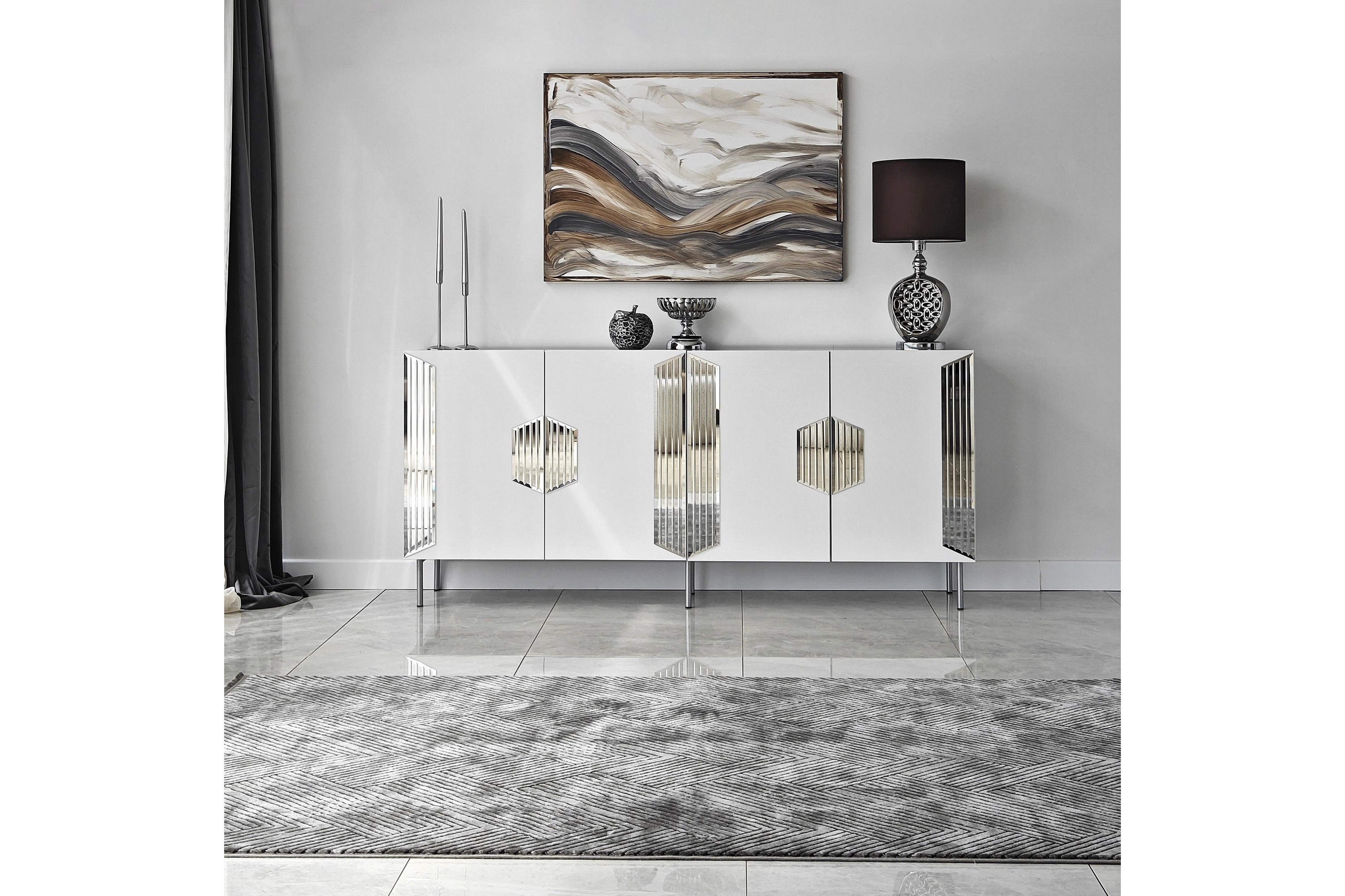 Konsollbord Stokkum 180 cm Vit/Silver
