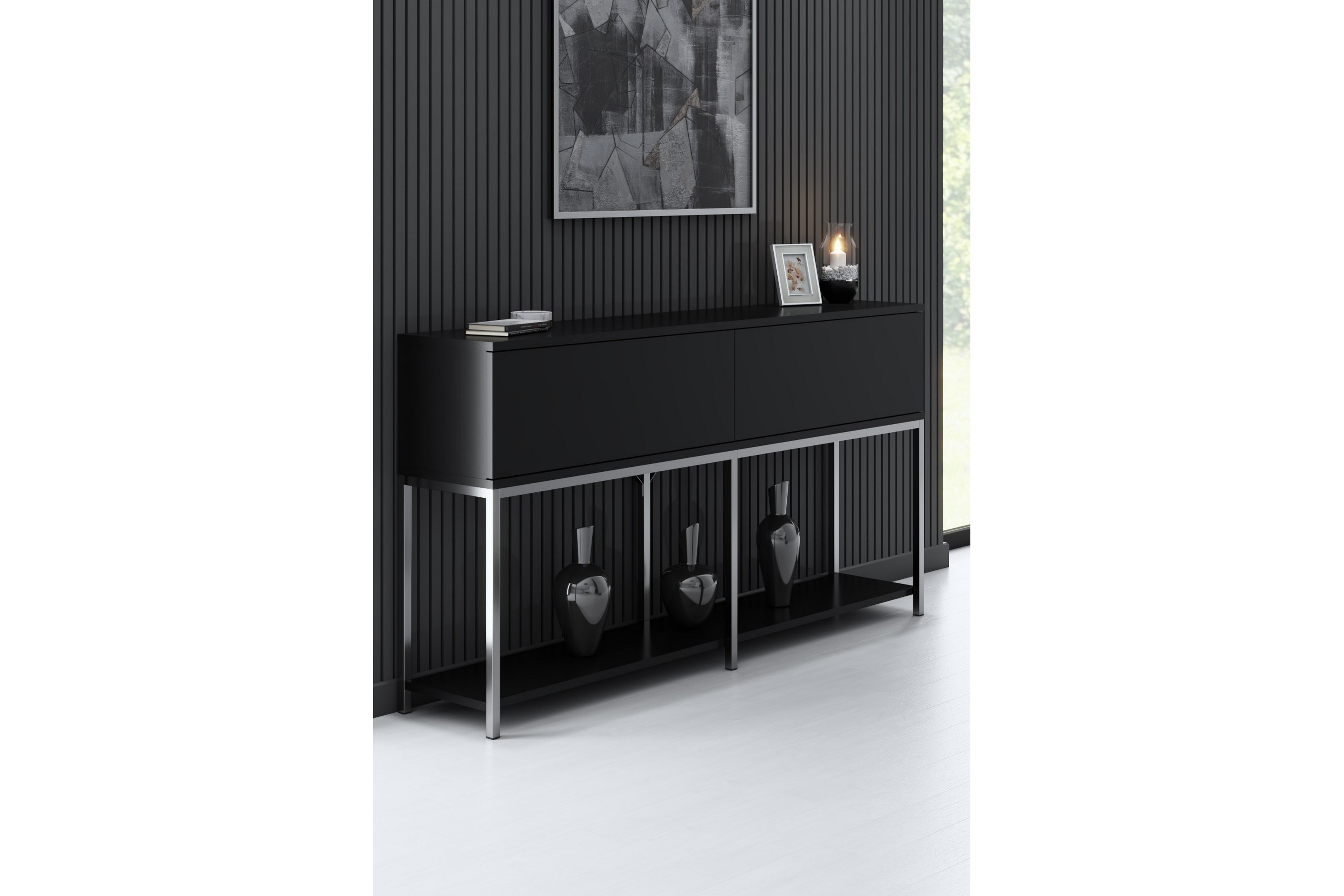 Konsollbord Tejmon 150 cm Svart/Grå