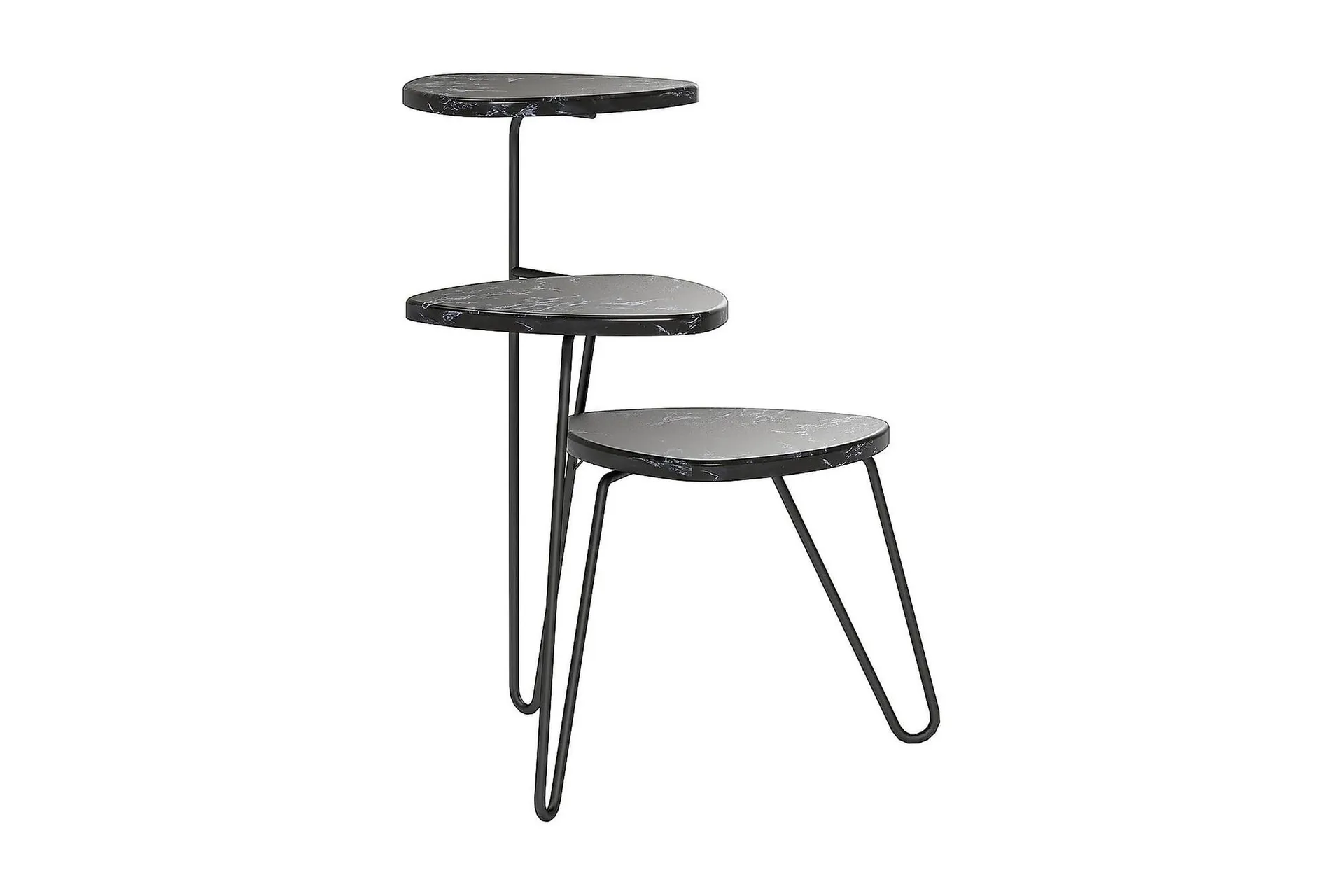 Athena Sidobord 55 cm Marmorlook/Svart - Novogratz