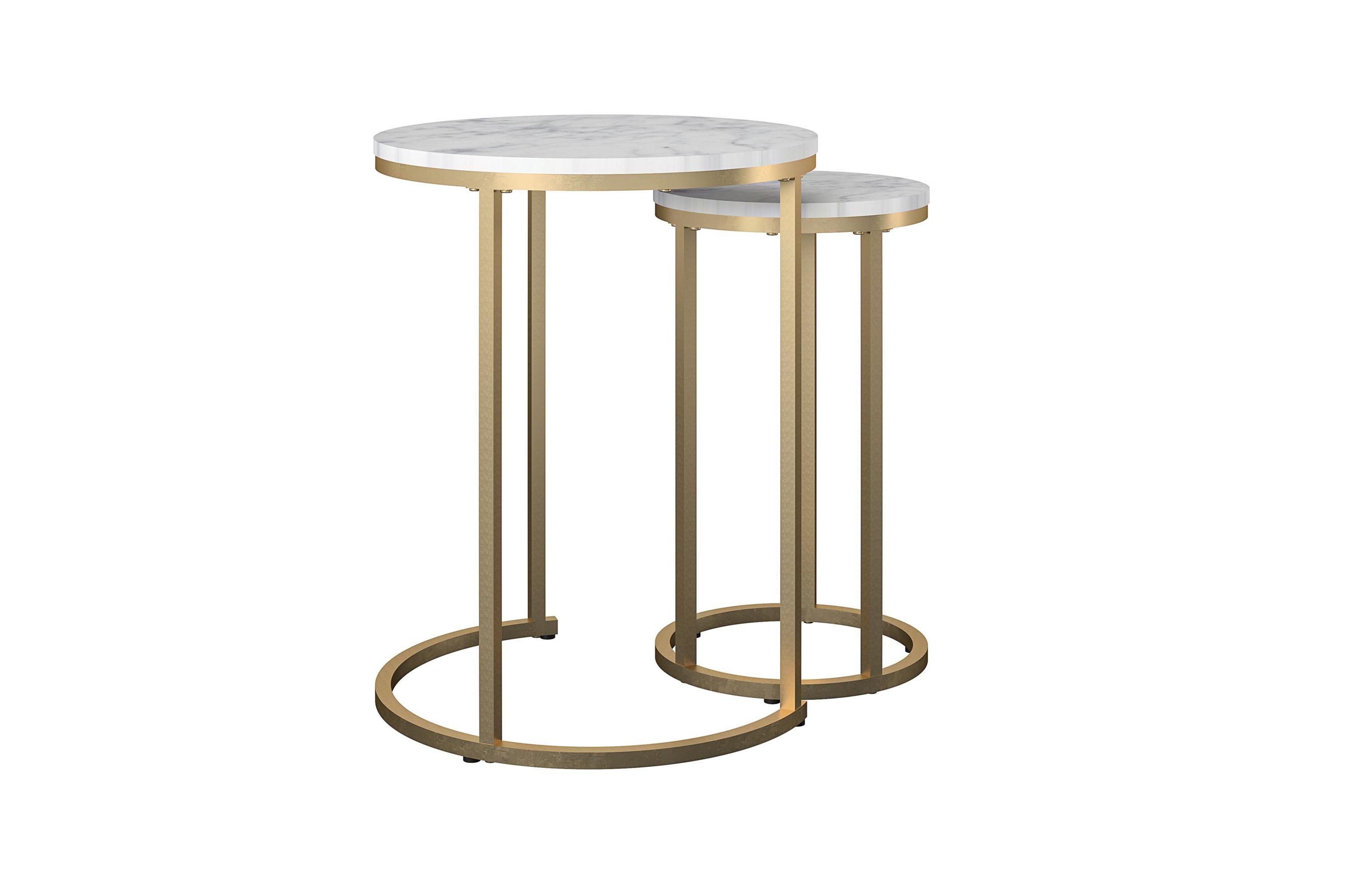 Sidobord Ameliano Marmor Vit