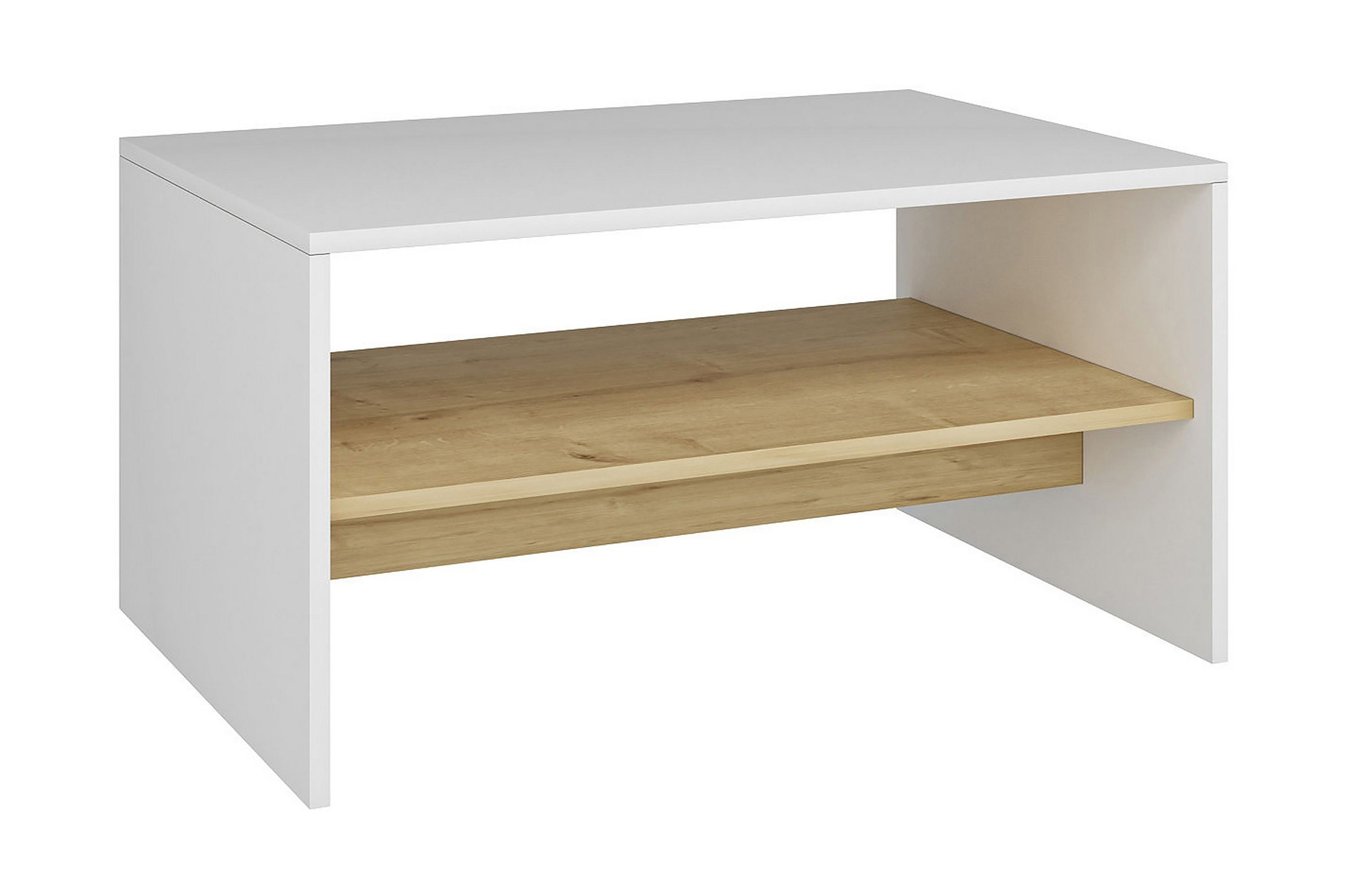 Sidobord Faithanit 90 cm Vit/Natur