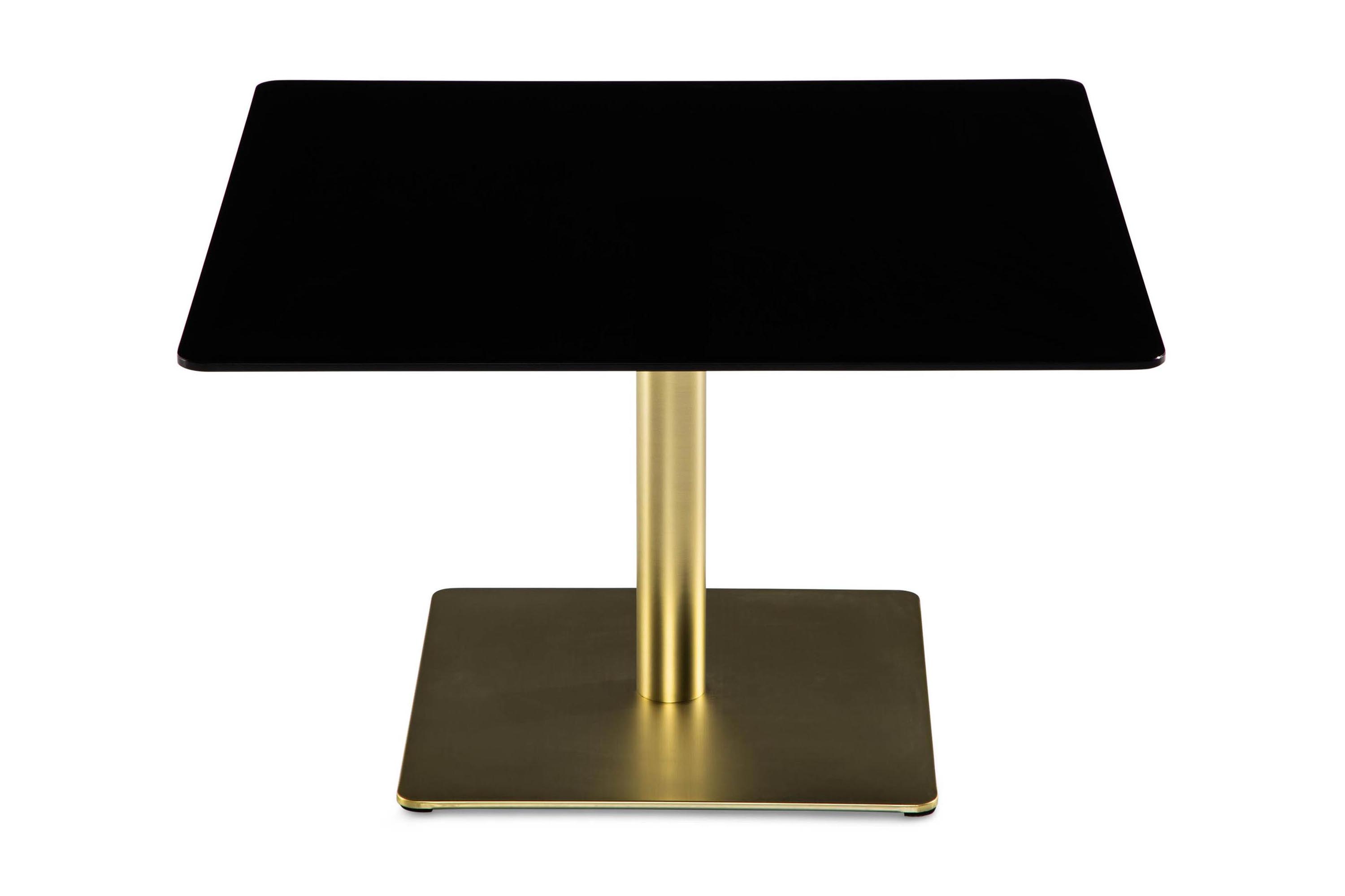 Sidobord Leros 75 cm Glas/Svart/Mässing