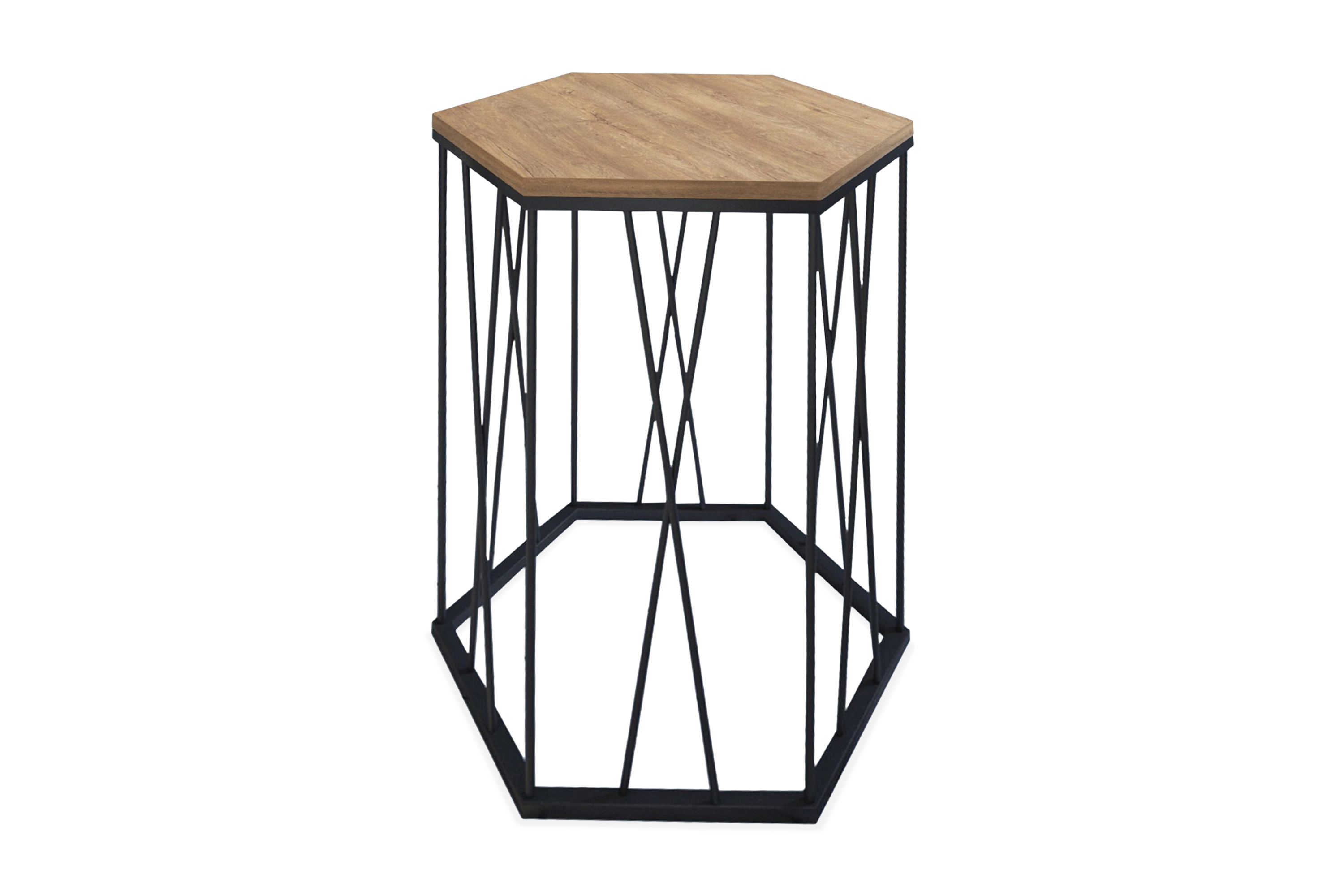 Sidobord Ubbeboda 40 cm Hexagon Ljusbrun/Svart