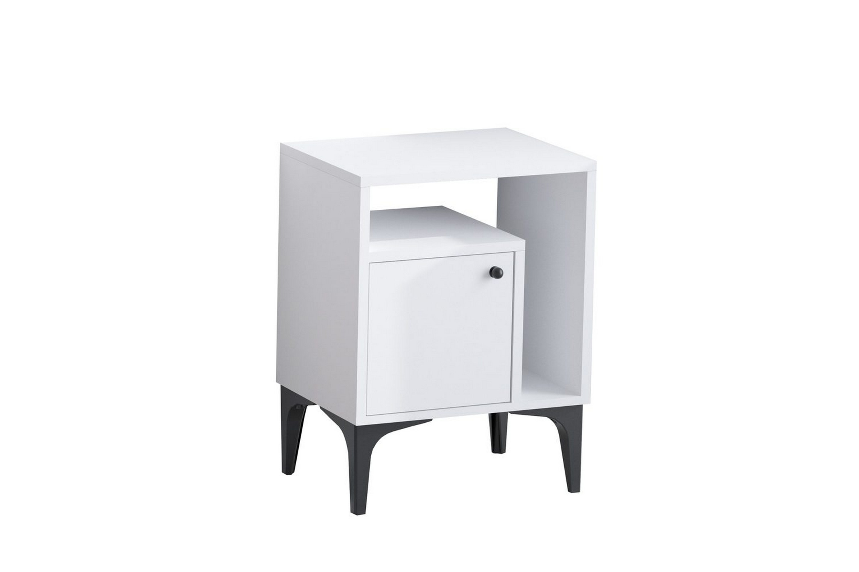 nattduksbord rusele vit / svart - kolgrå/vit
