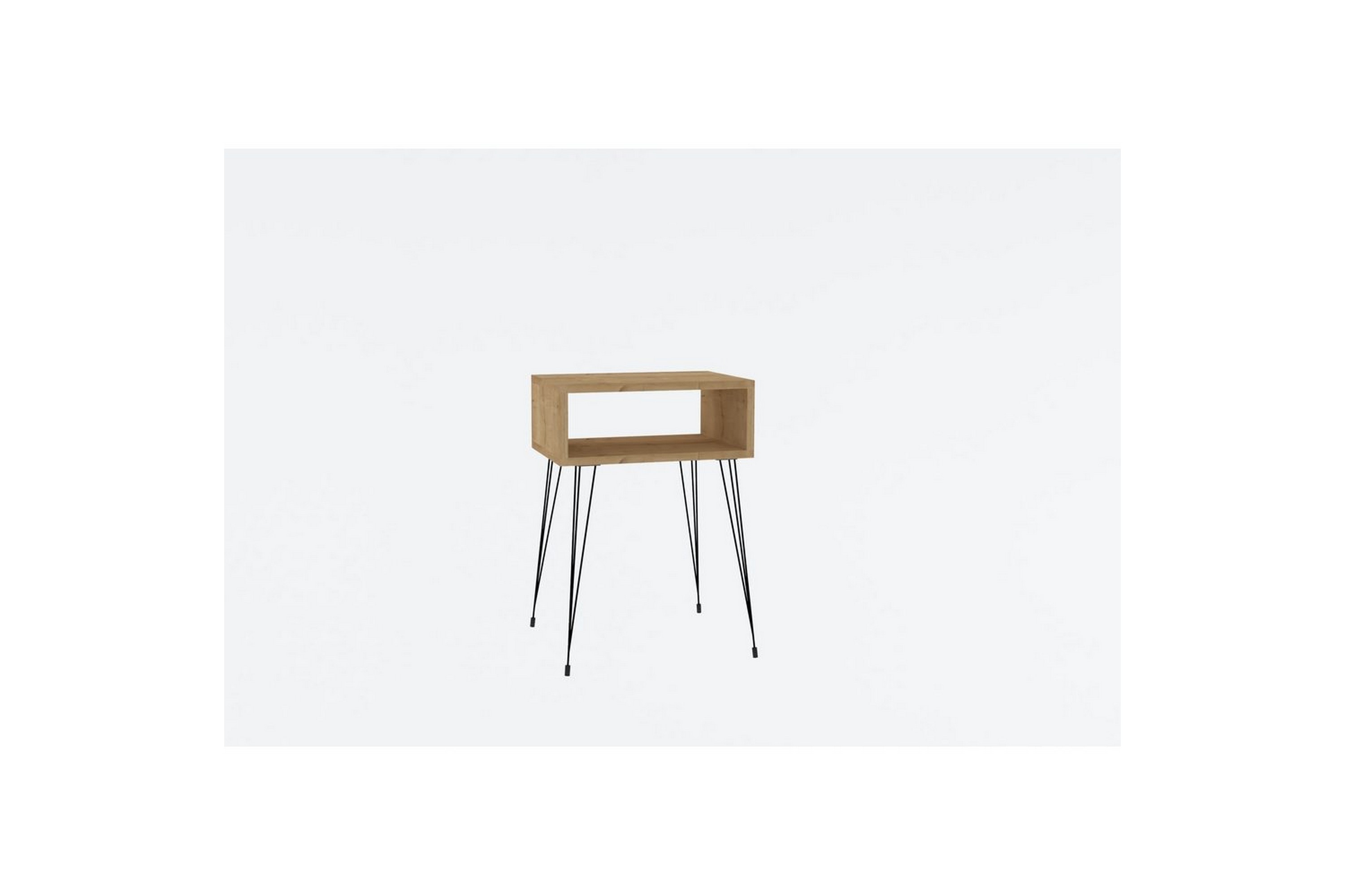 omren sängbord 45 cm - ek/svart