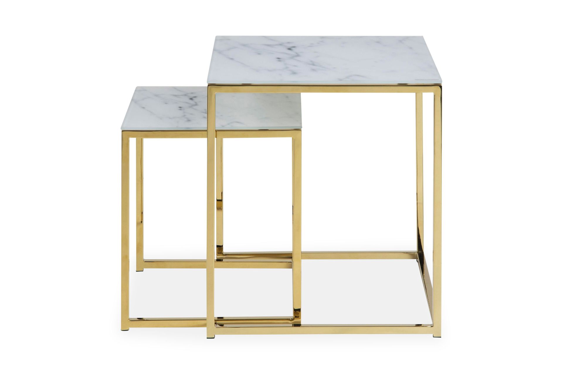 epiffer satsbord 45 cm marmormönster 2 bord - grå/mässing