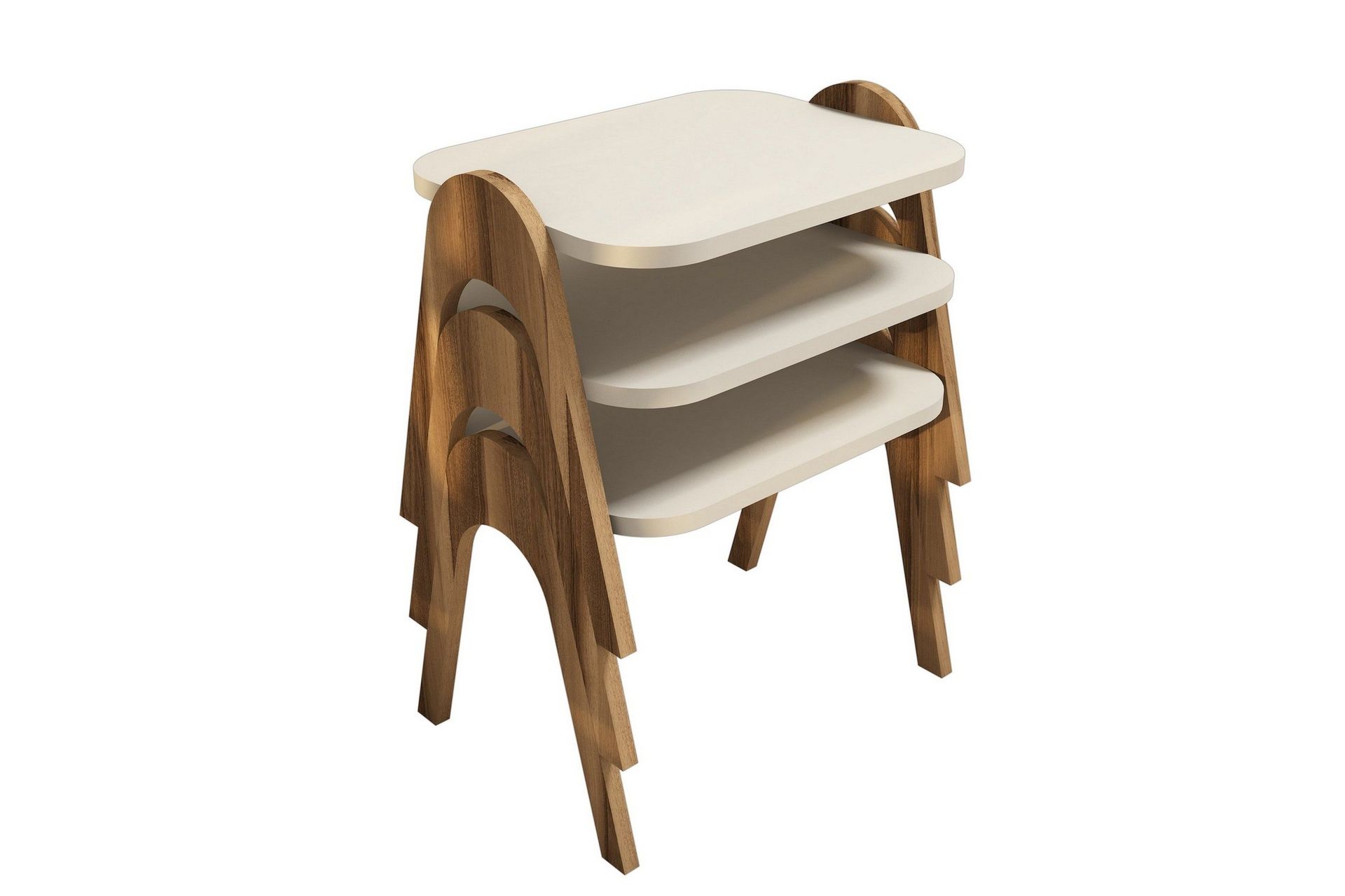 hovdane satsbord 49 cm 3 bord - vit