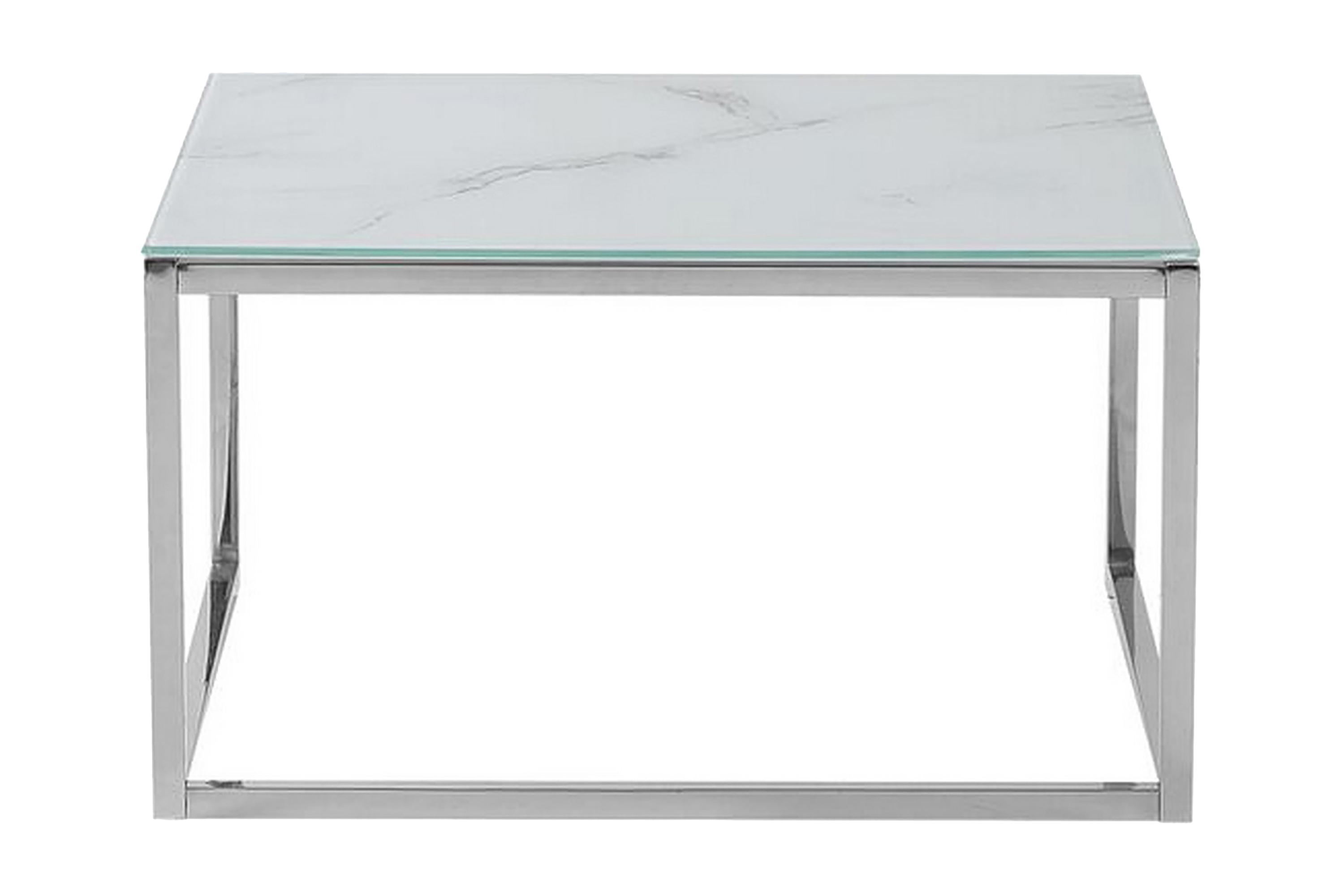 Satsbord Breancon 60 cm Marmormönster Vit/Silver
