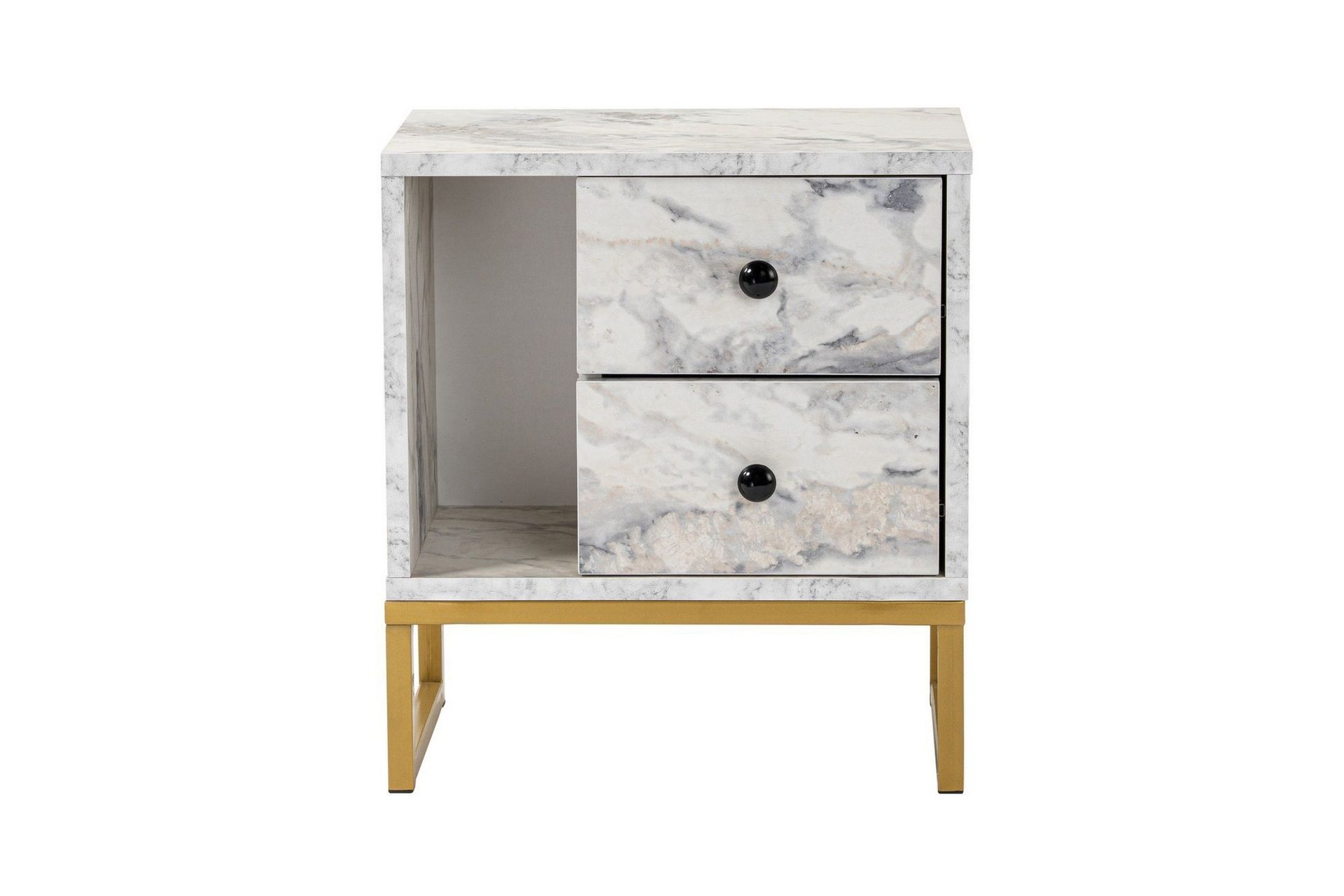 Sonali S&auml;ngbord 45 cm - Marmor/Guld