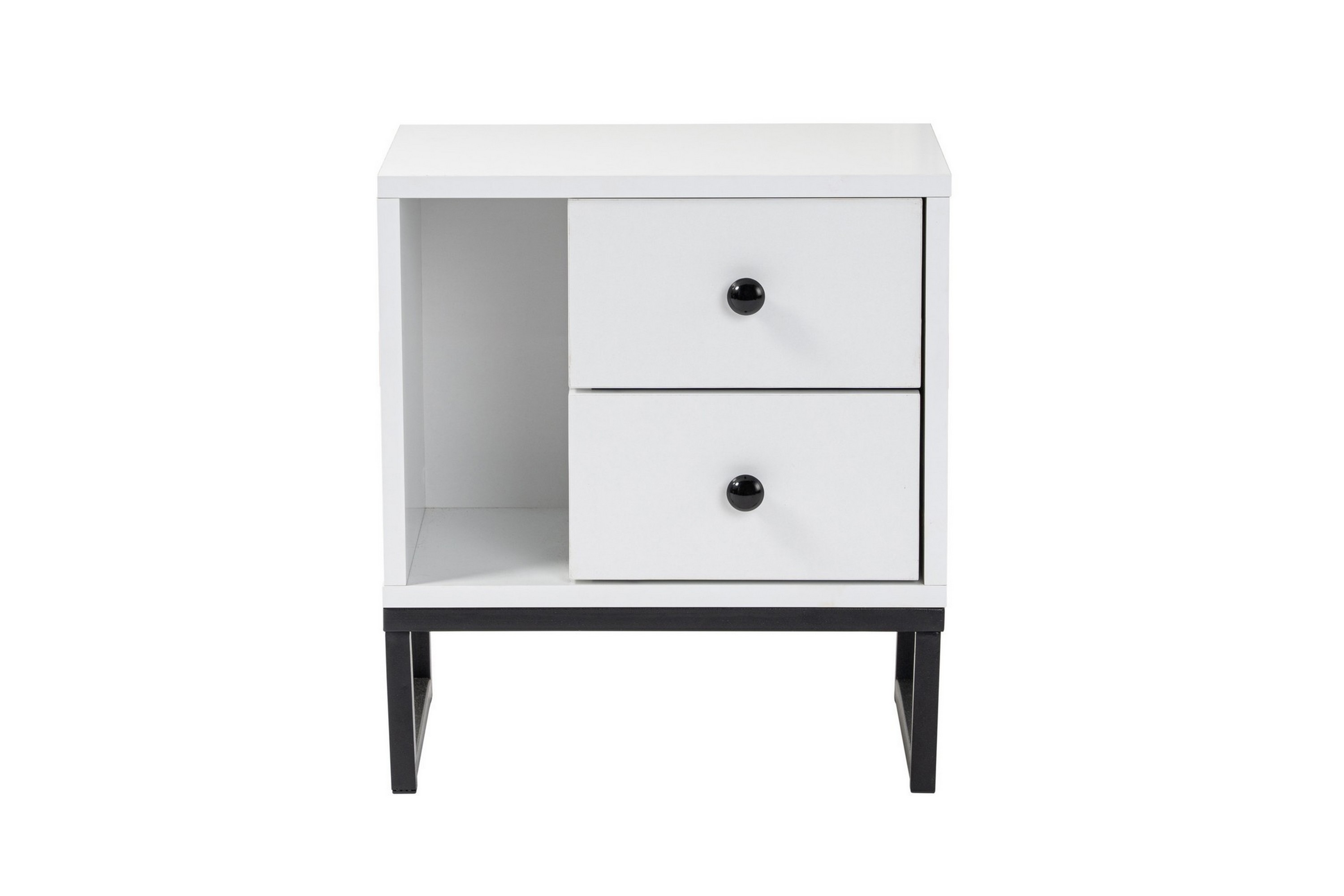 Sonali Sängbord 45 cm Vit/Svart