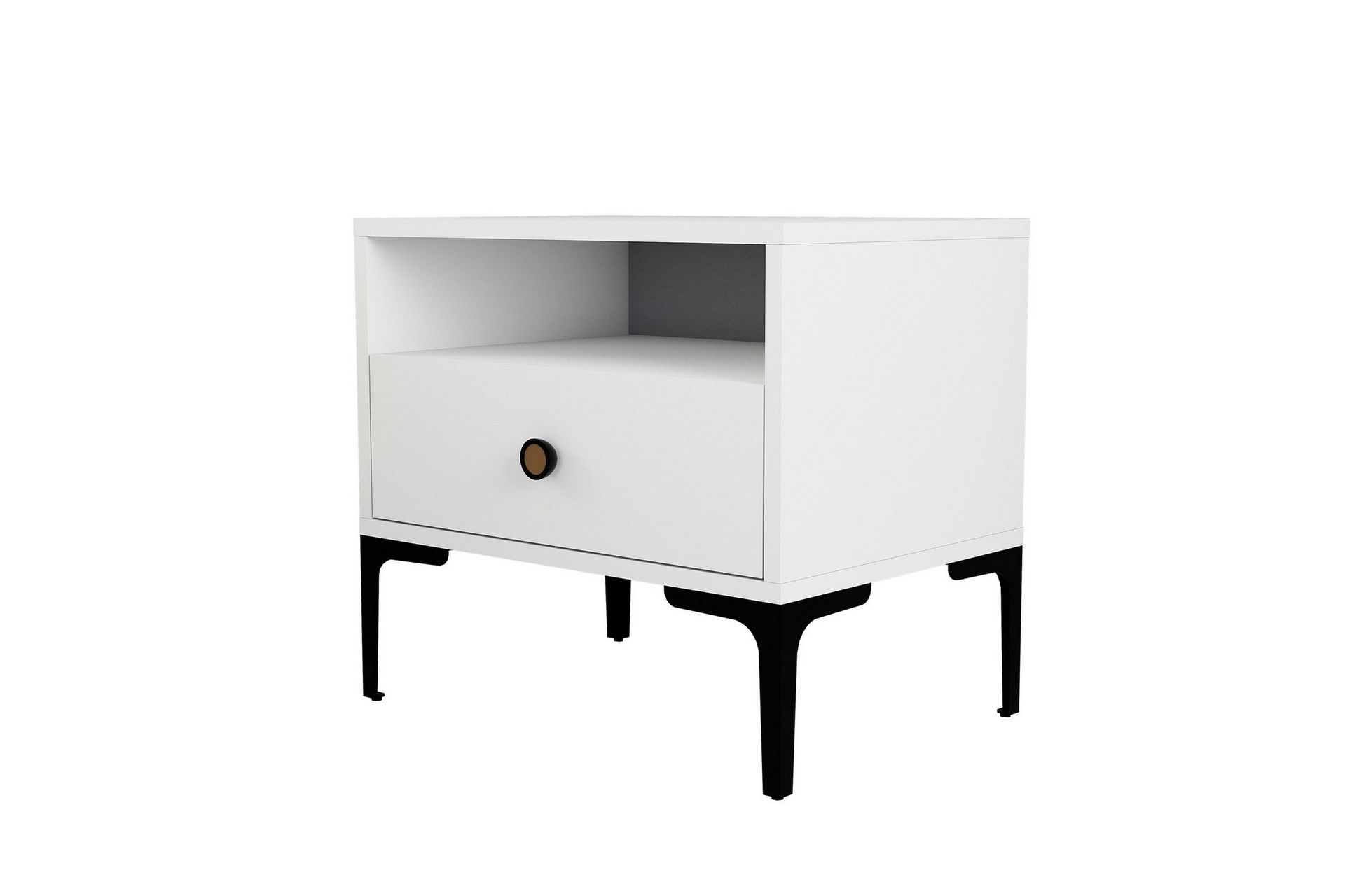 Ameias Sängbord 56x40 cm Vit - Hanah Home