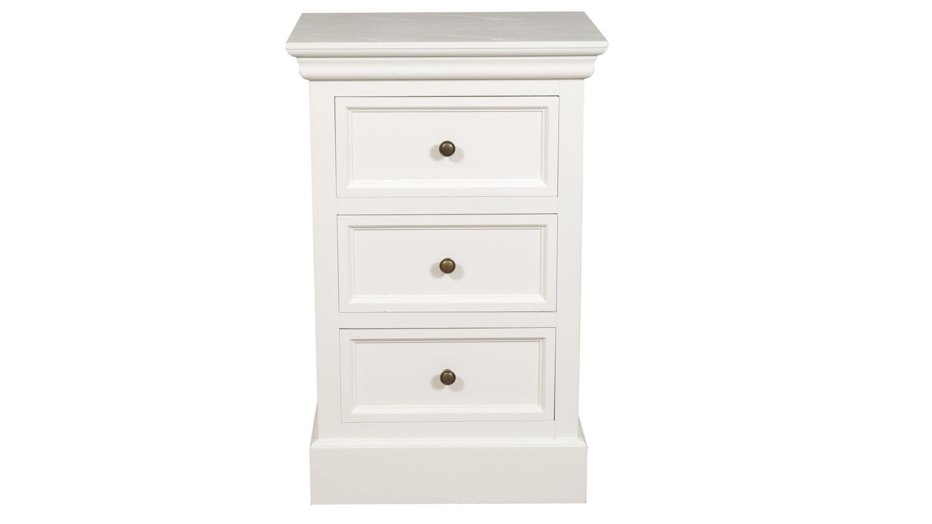 Sängbord Havin 3 Lådor 70 cm - Antikvit