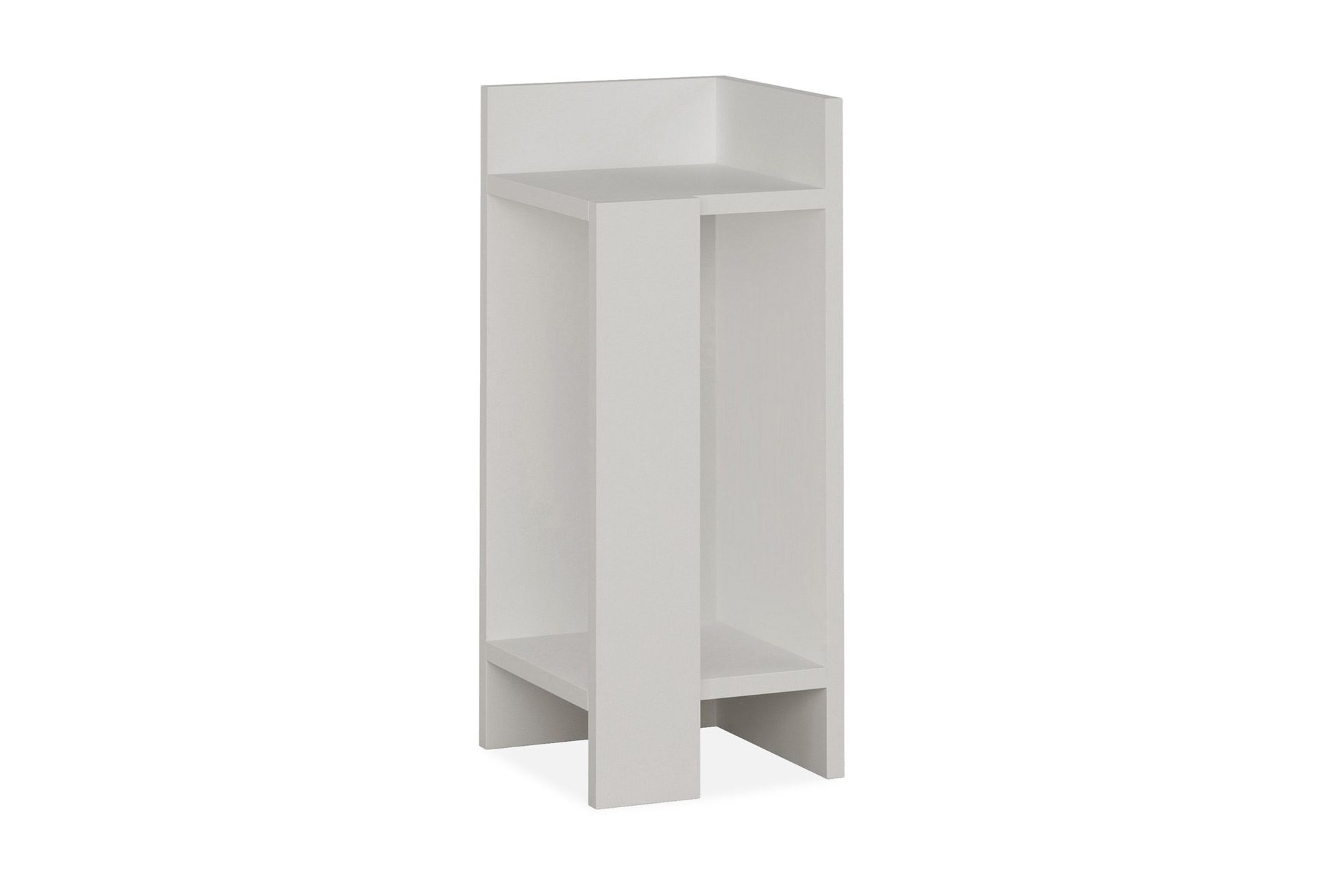 Decorta S&auml;ngbord 27 cm med F&ouml;rvaring Hyllor + Luckor H&ouml;ger - Vit