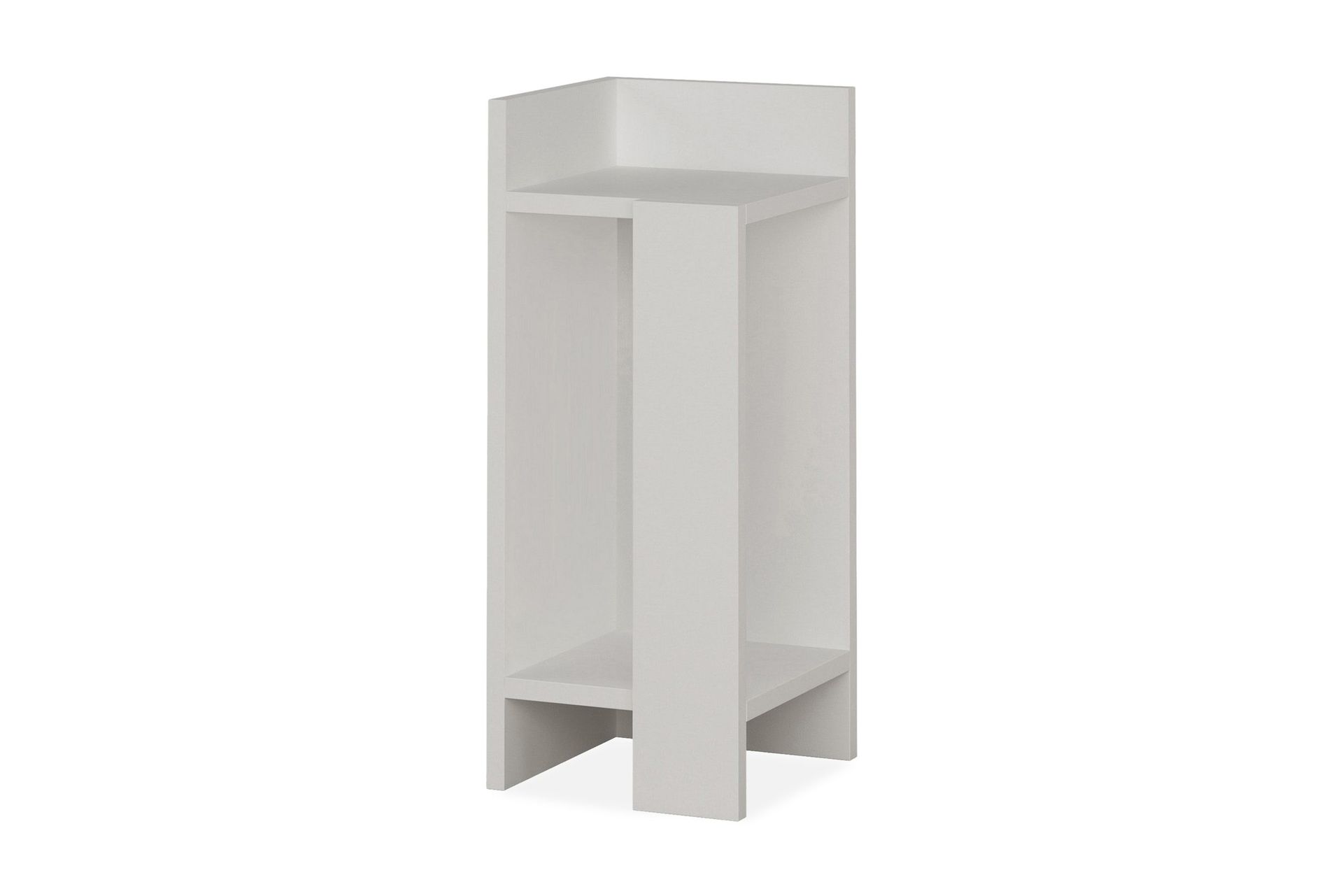 Decorta S&auml;ngbord 27 cm med F&ouml;rvaring Hyllor + Luckor V&auml;nster - Extra Vit
