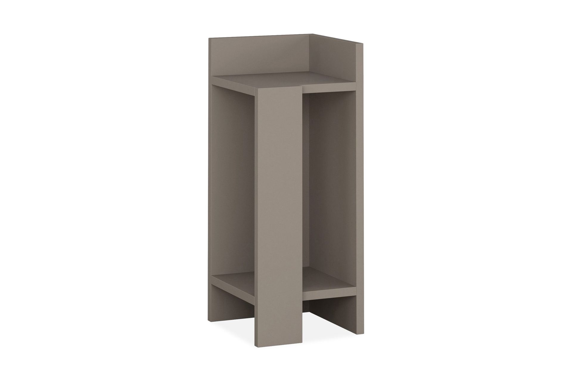 Decorta Sängbord 27 cm med Förvaring Hyllor + Luckor Höger - Brun
