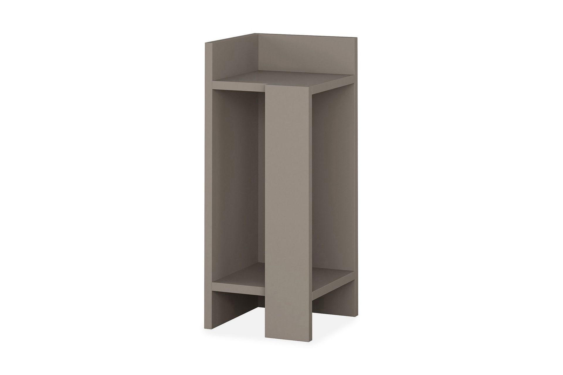 Decorta Sängbord 27 cm med Förvaring Hyllor + Luckor Vänster - Grå