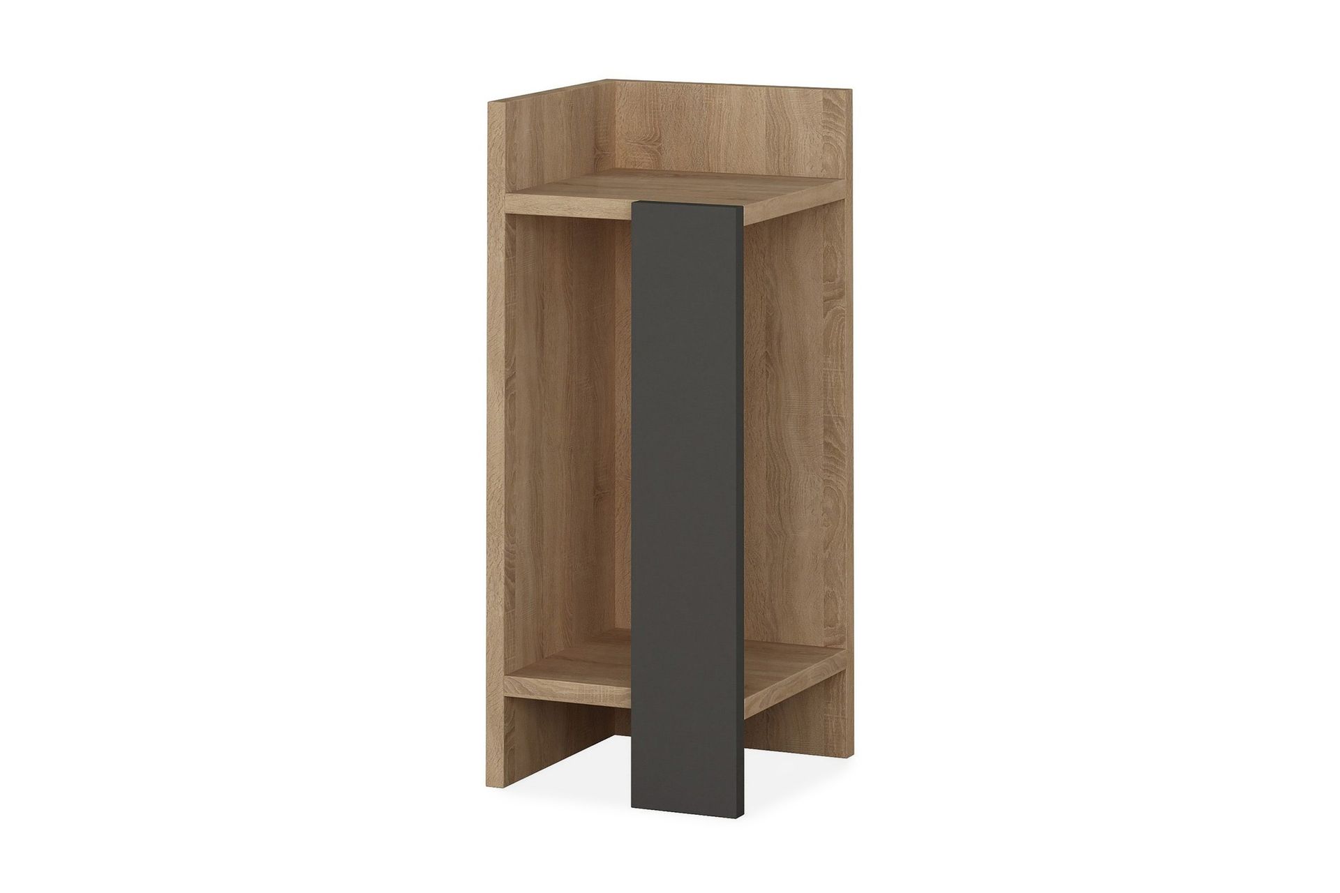 Decorta Sängbord 27 cm med Förvaring Hyllor Vänster - Grå/Brun