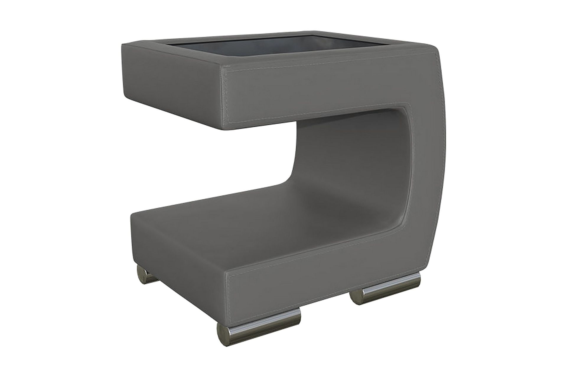 Honstad S&auml;ngbord 32 cm H&ouml;ger - Konstl&auml;der/Glas/M&ouml;rkgr&aring;/Svart