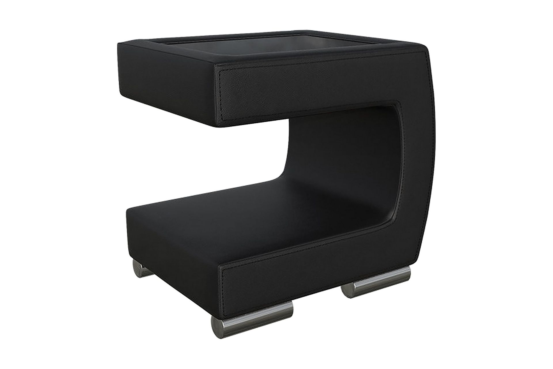 Stoliv Sängbord 43 cm Höger - Ecoläder/Svart
