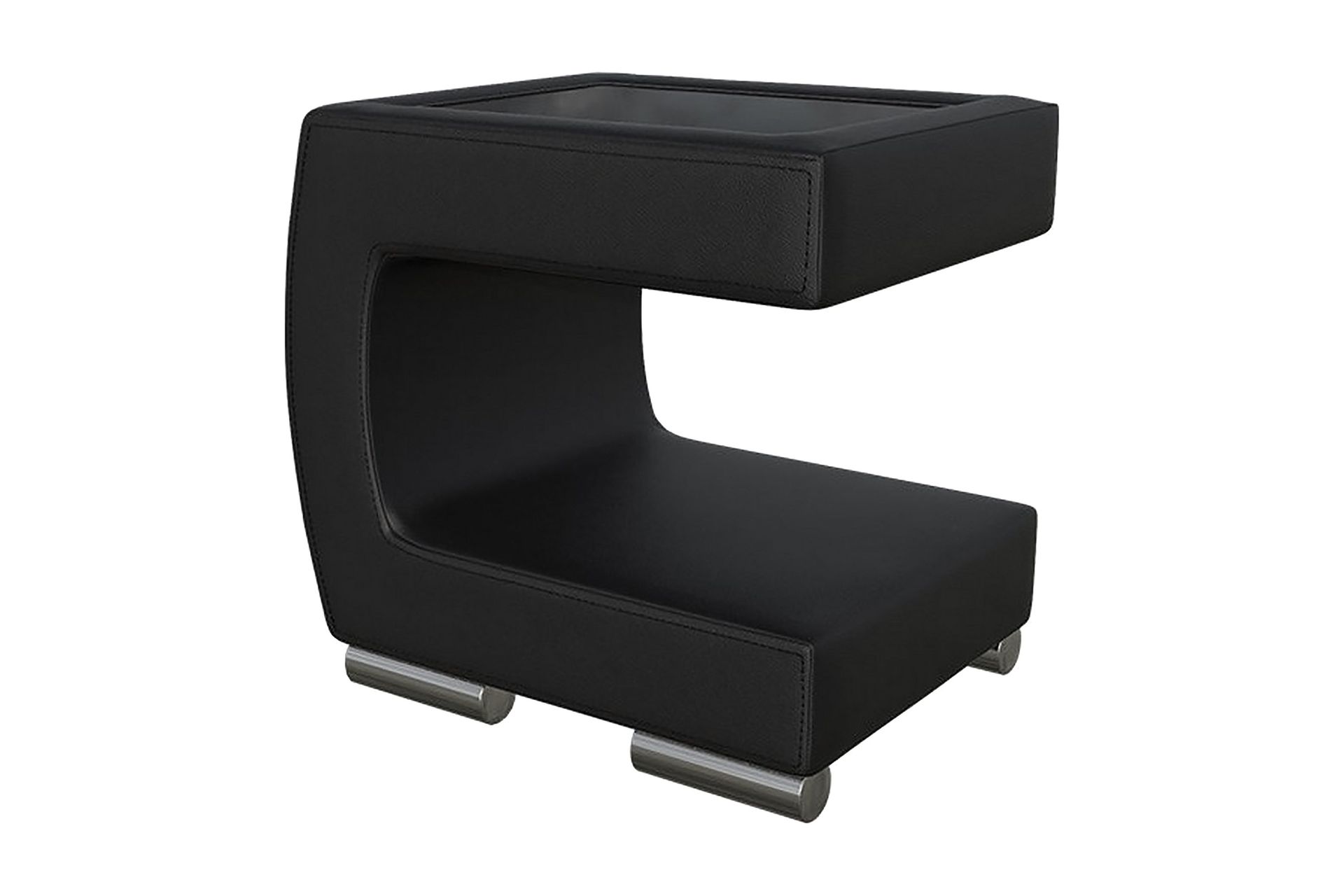 Stoliv Sängbord 43 cm Vänster - Ecoläder/Svart
