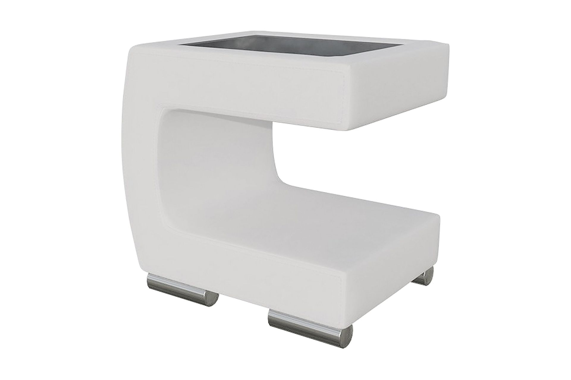 Stoliv Sängbord 43 cm Vänster - Ecoläder/Vit