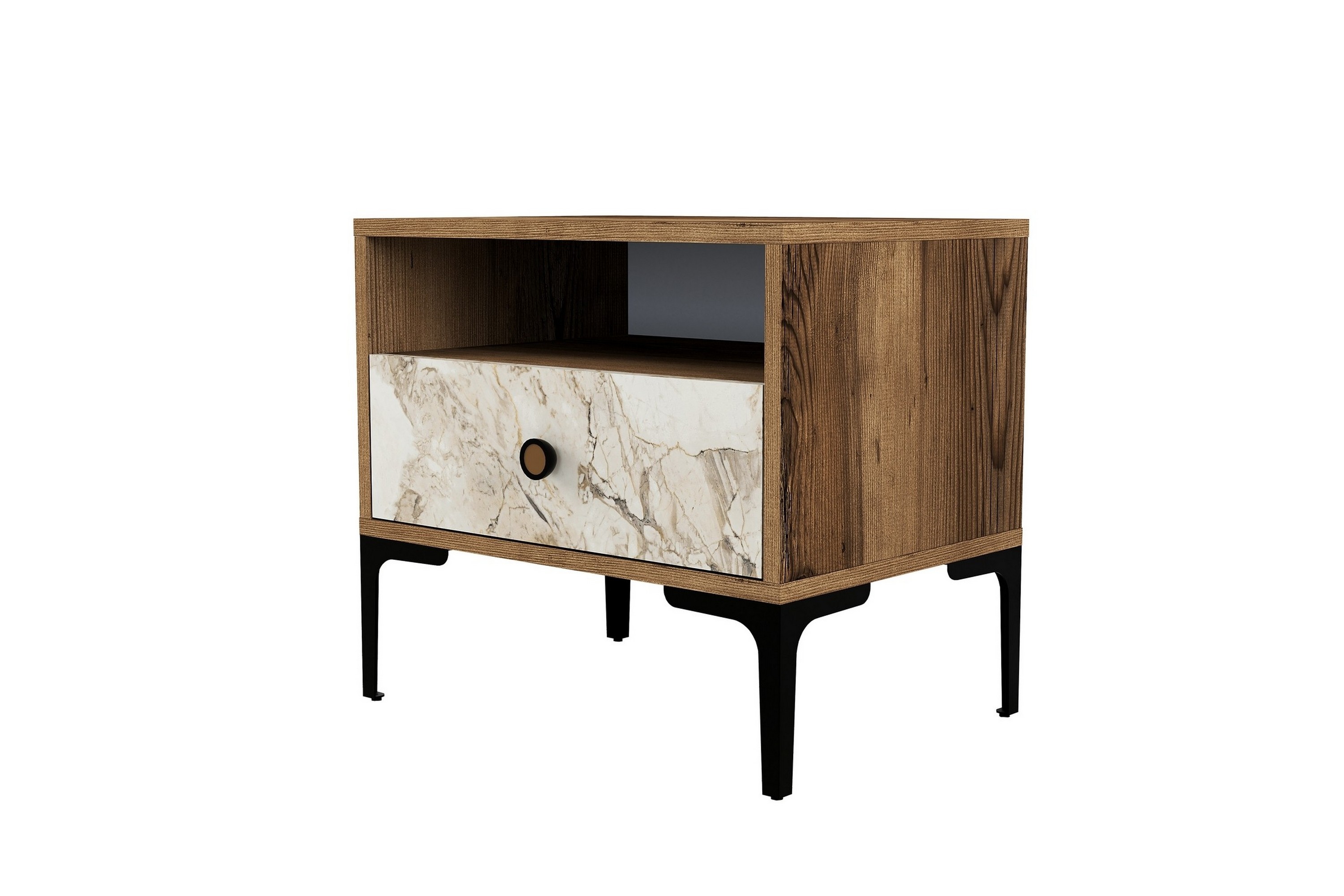 sängbord ameias 56x40 cm brun/vit - hanah home