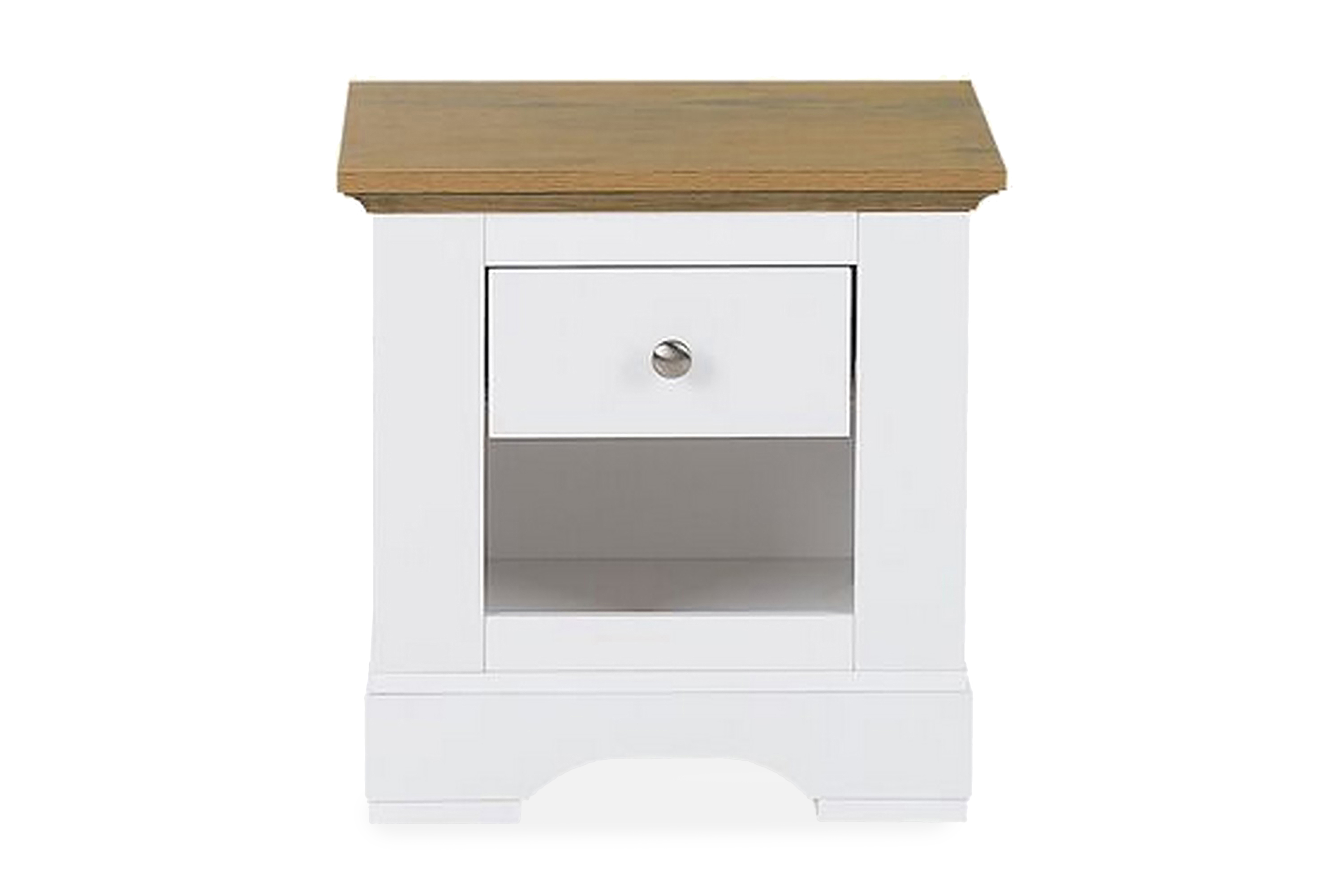 Sängbord Aviana 48 cm med Förvaring Låda Hylla Vit/Brun