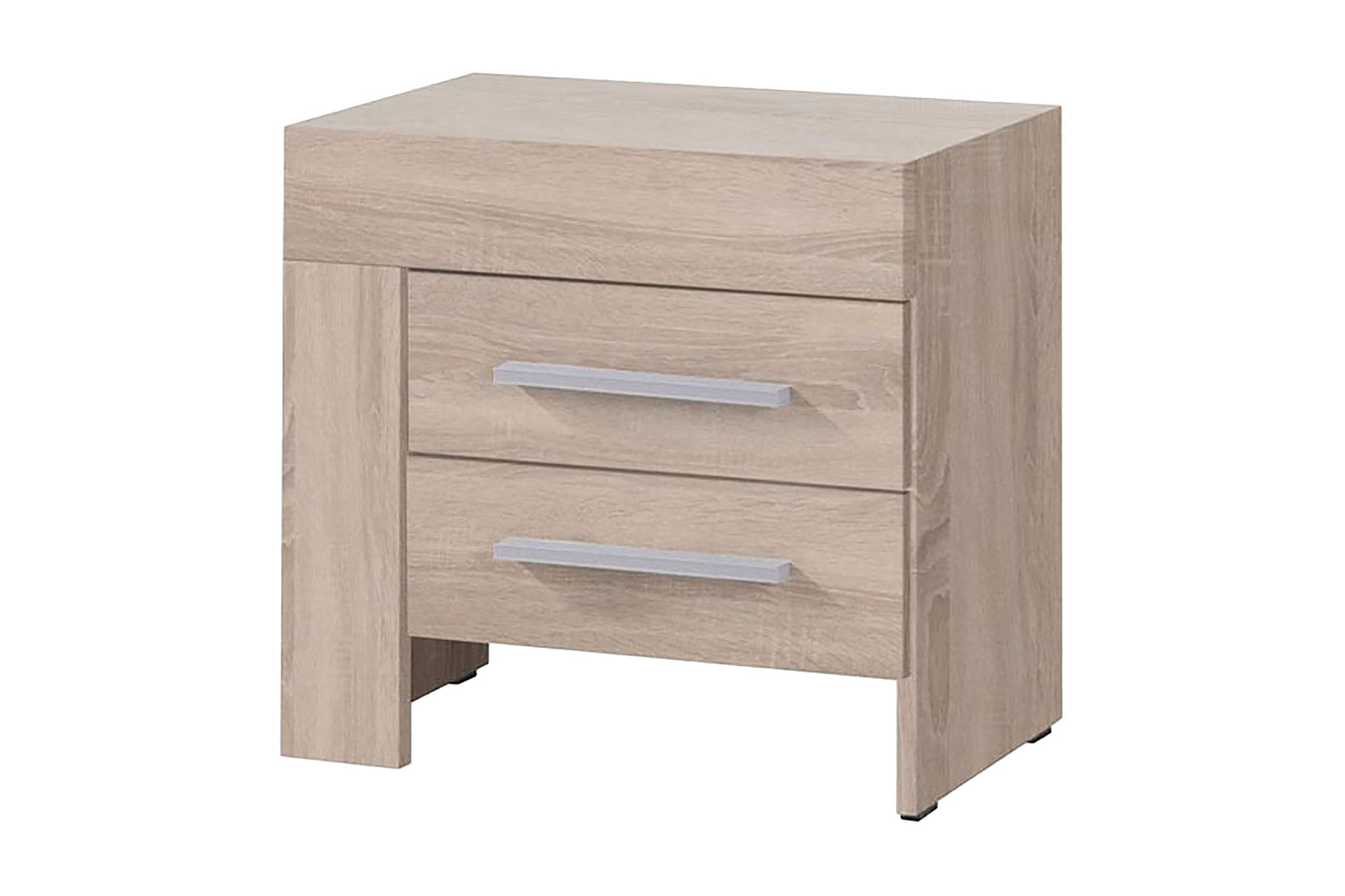 Sängbord Cezac 50 cm Vänster med Förvaring 2 Lådor Beige/Grå
