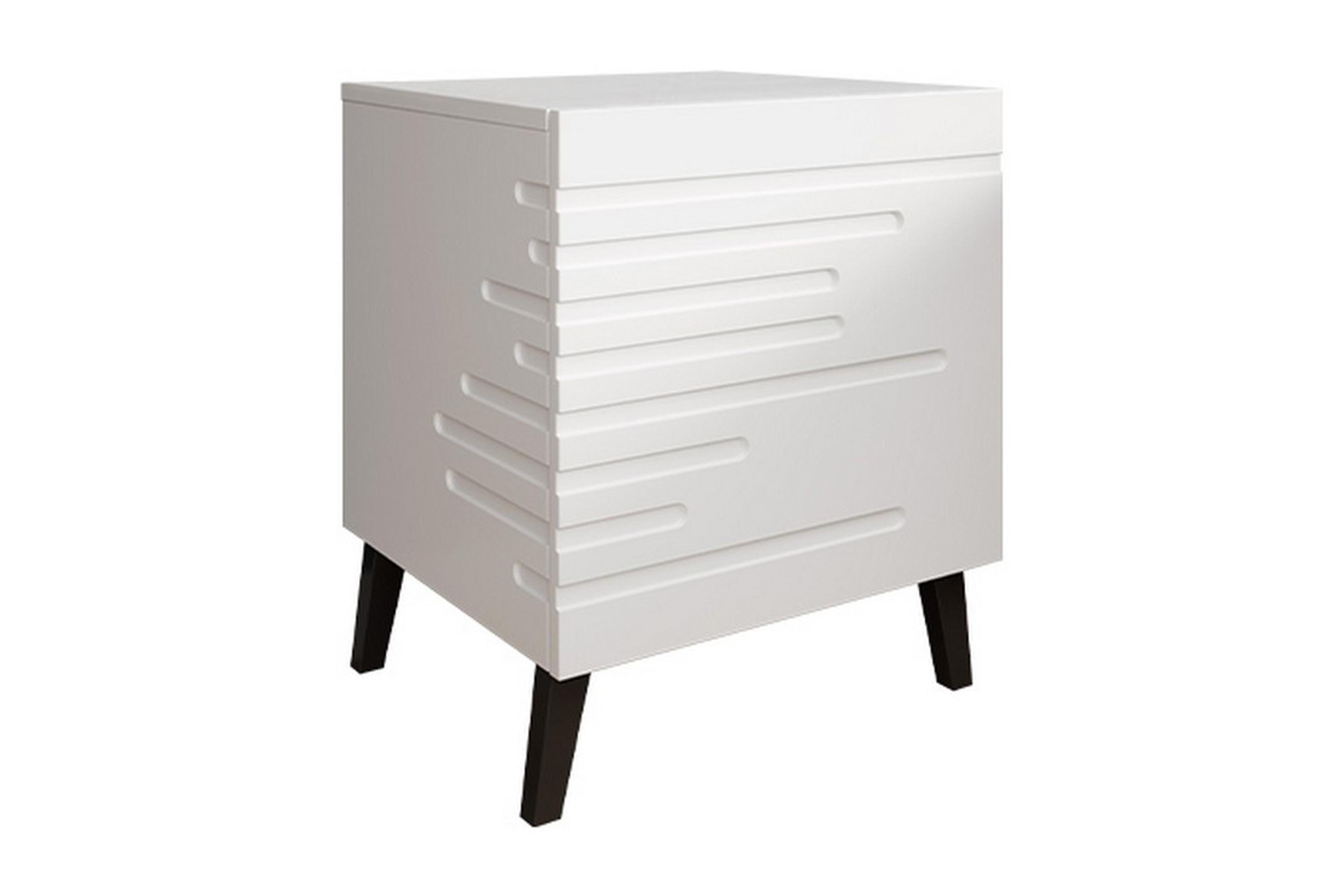 Sängbord Demjen 44 cm Matt Vit/Svart