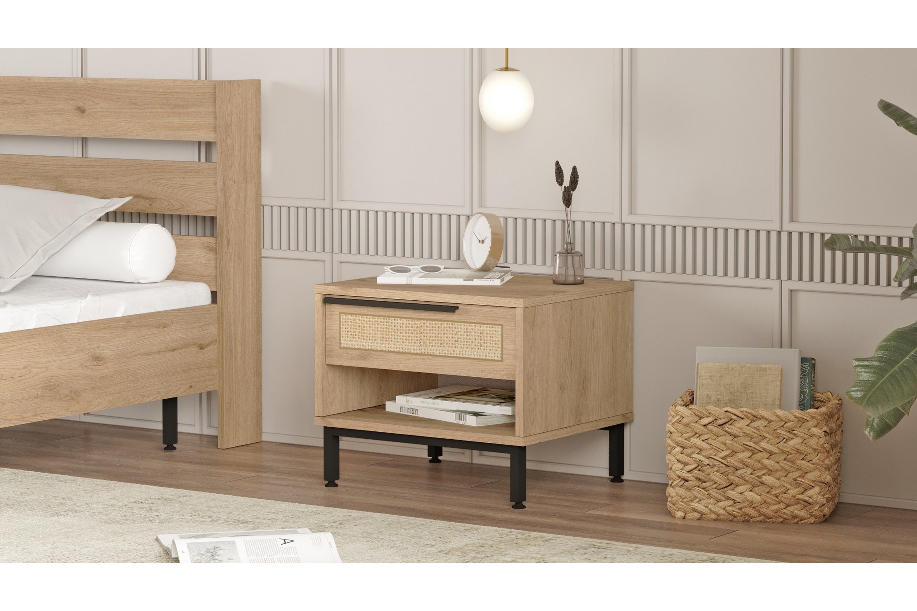 sängbord liyakat 53,6 cm - ek