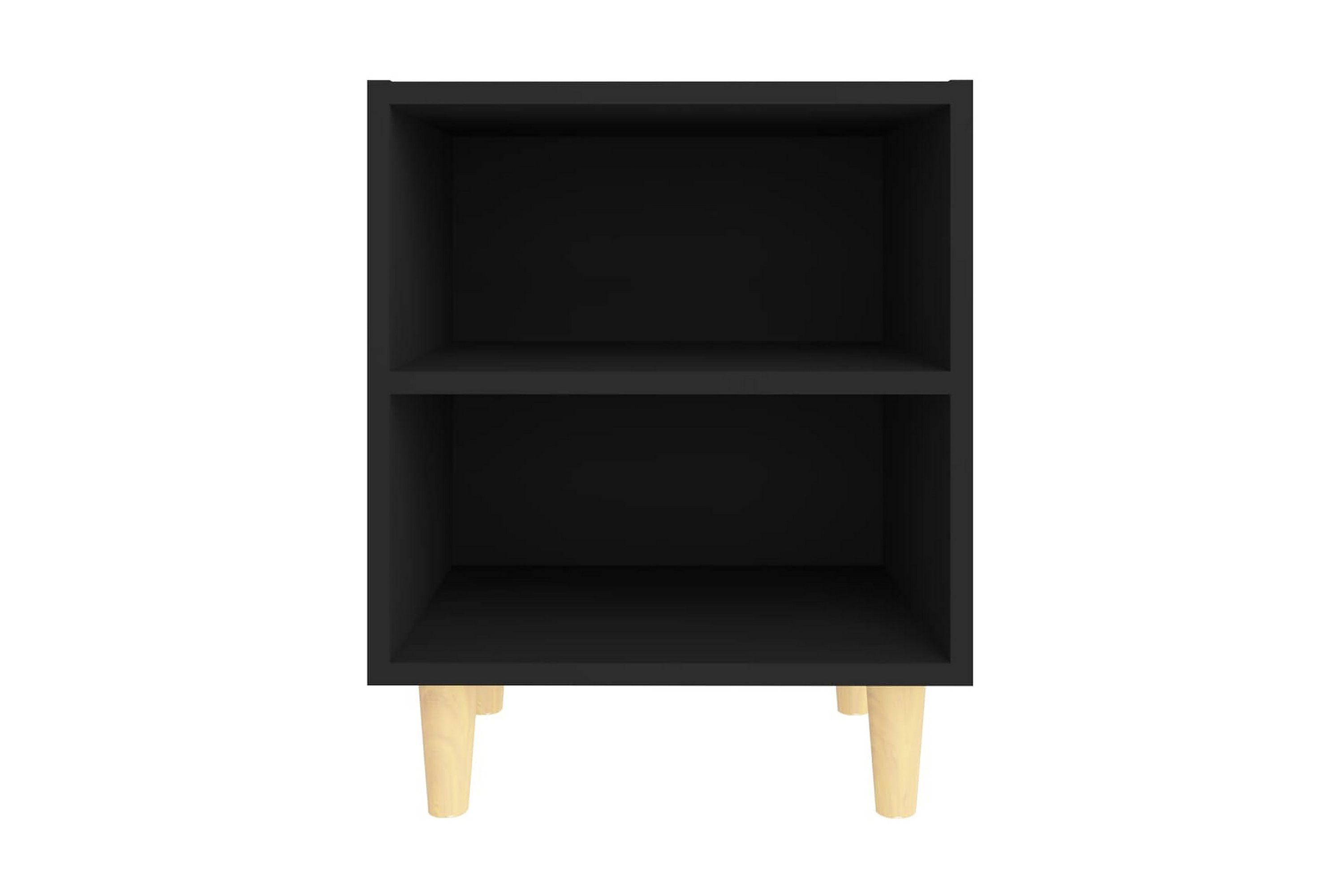 Sängbord med massiva ben svart 40x30x50 cm - Svart
