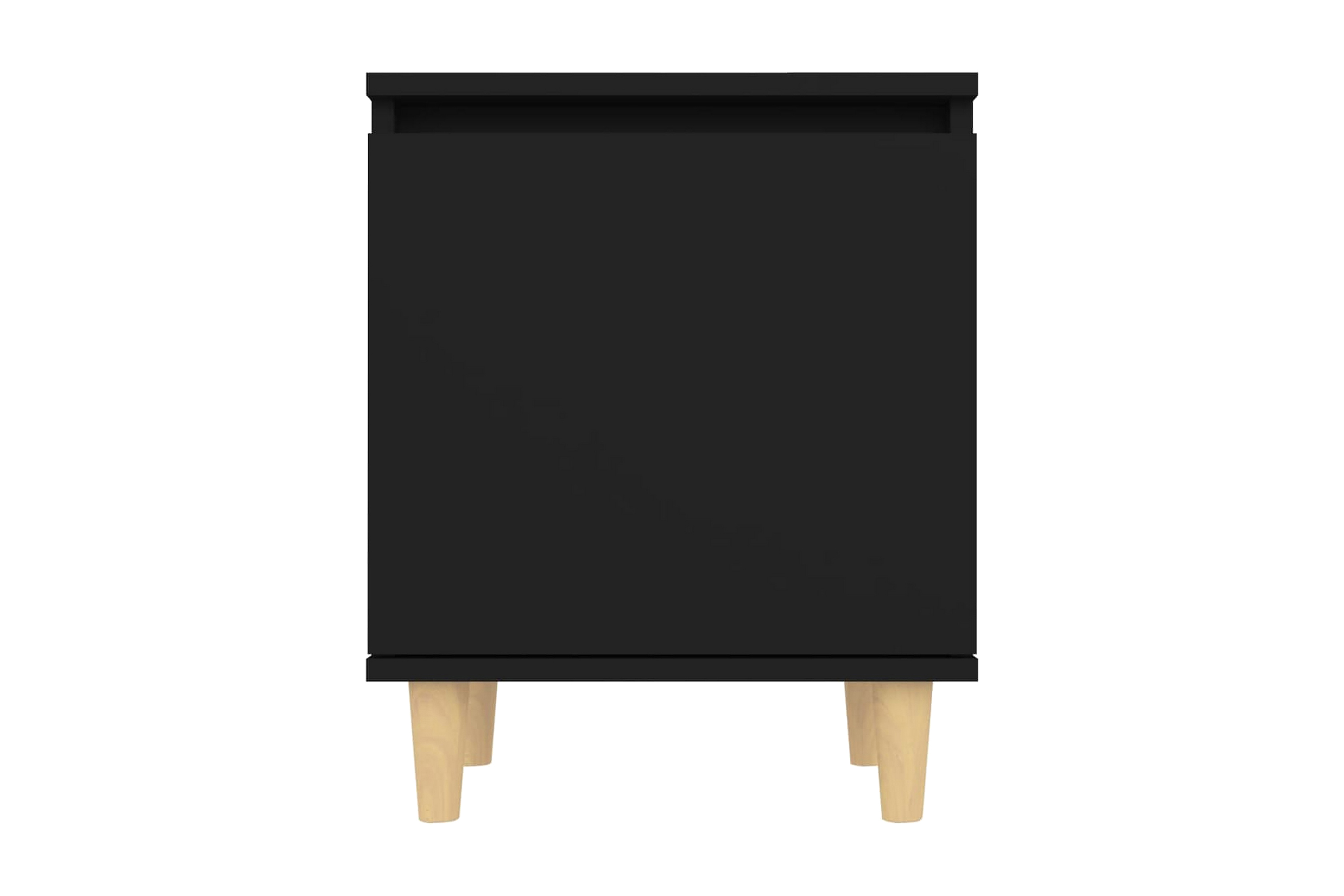 Sängbord med massiva ben svart 40x30x50 cm - Svart