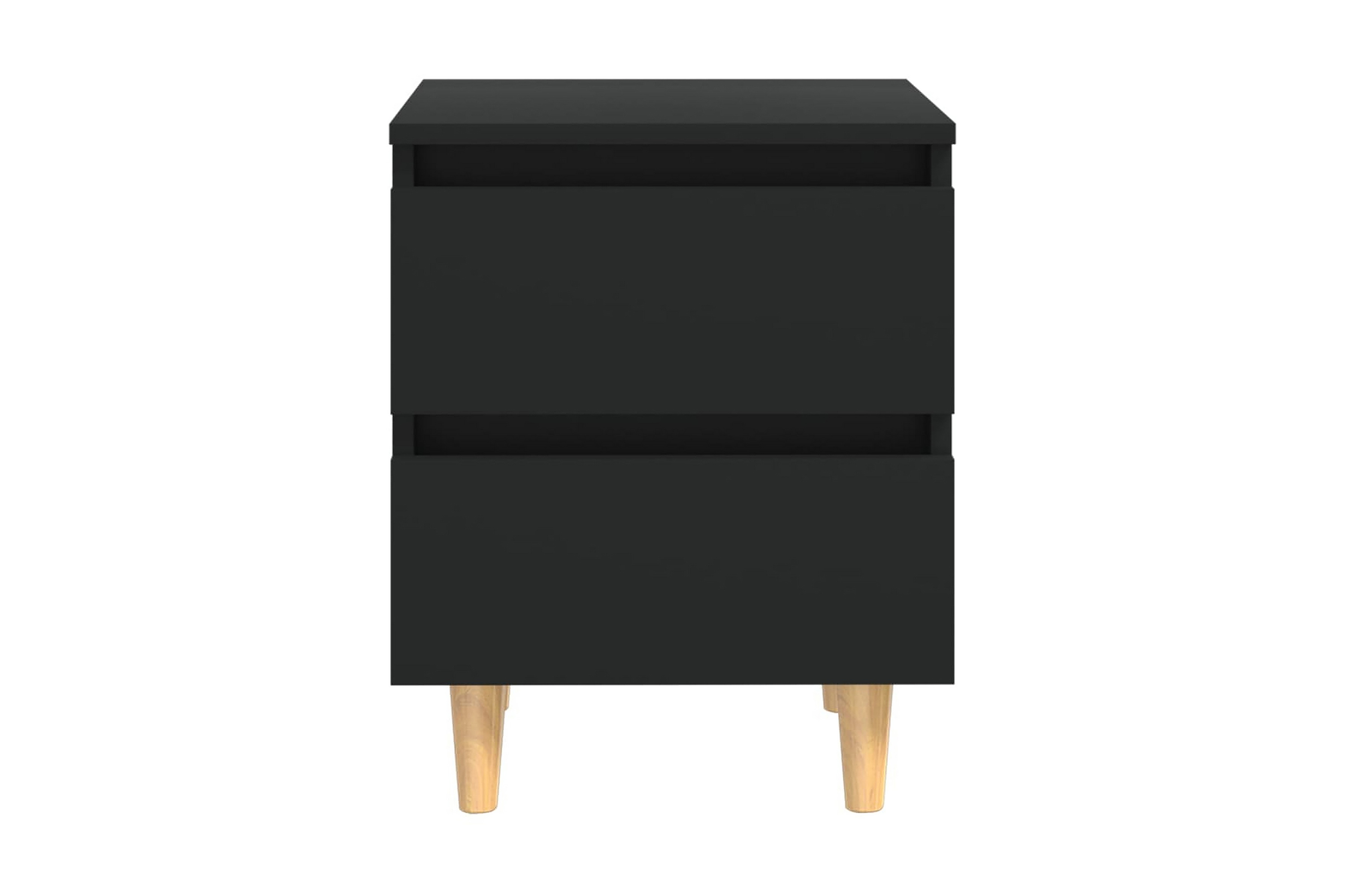 Sängbord med massiva furuben svart 40x35x50 cm - Svart