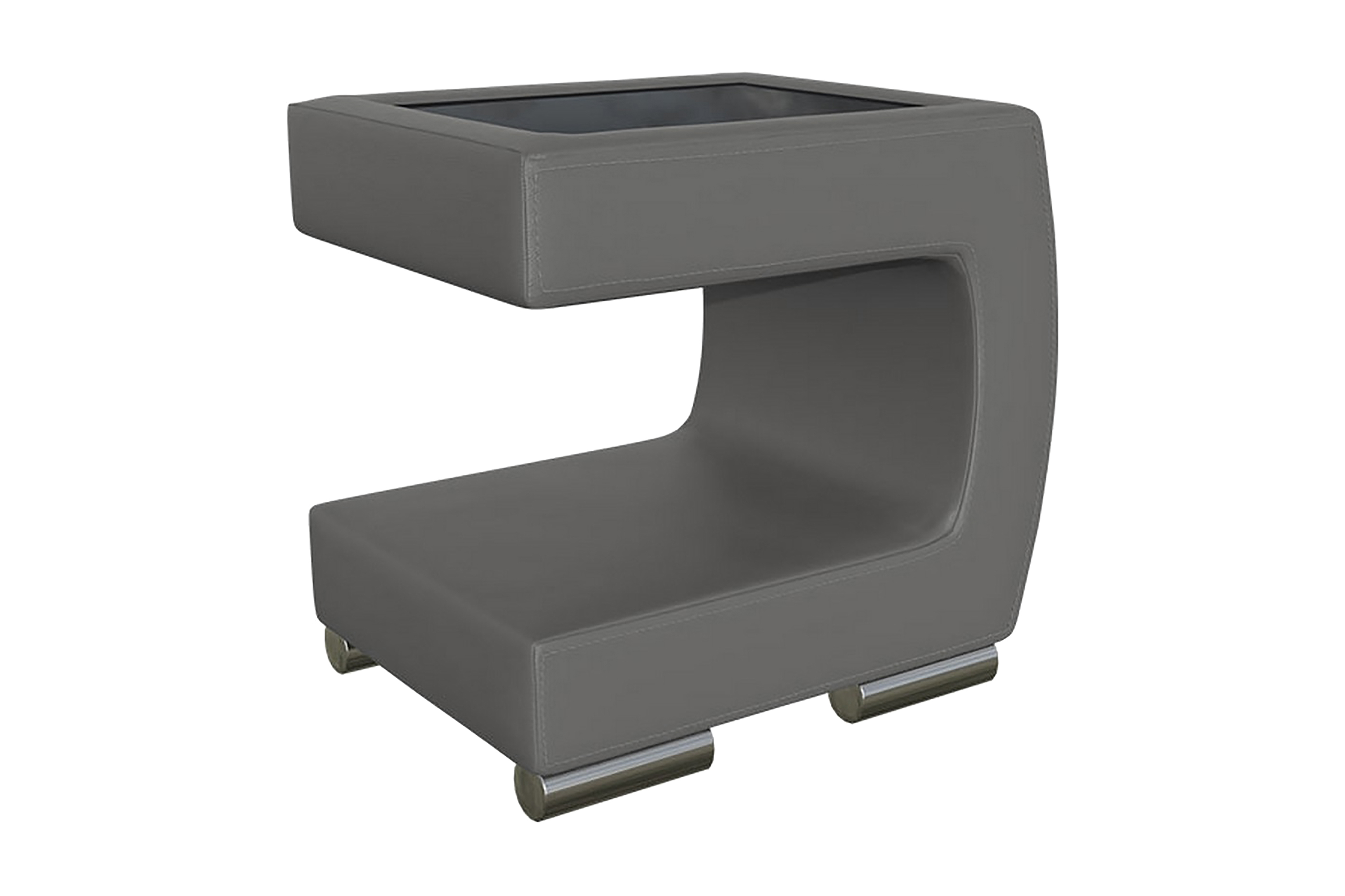 Sängbord Morvik 32 cm Höger Konstläder/Glas/MörkgråSvart